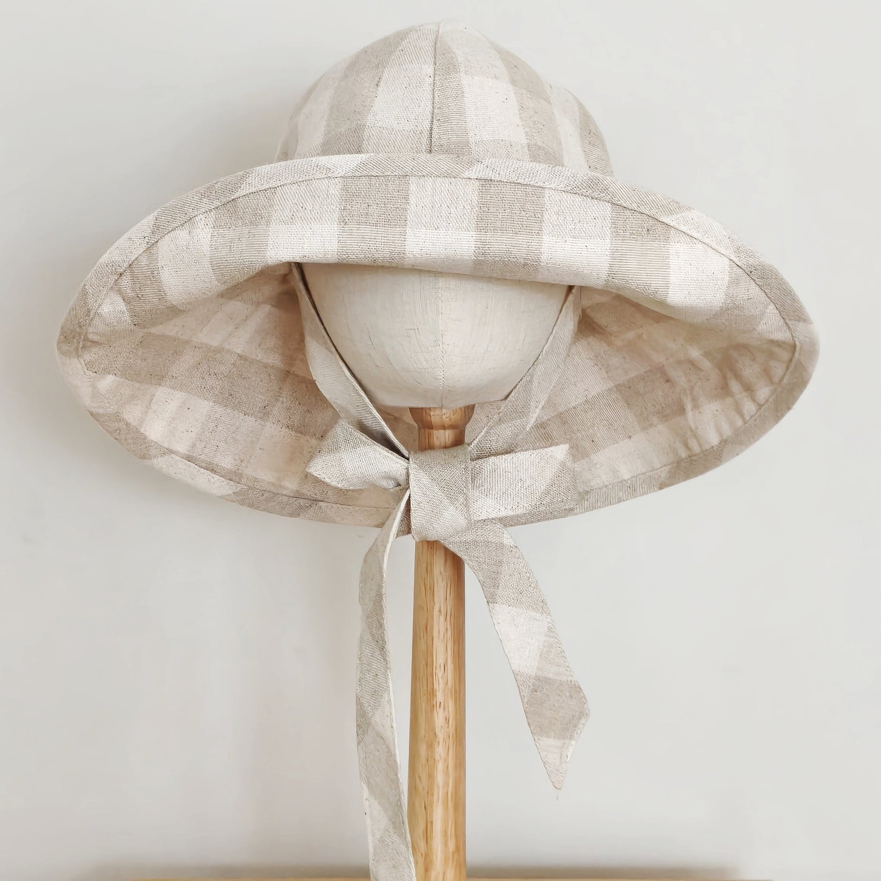 Kids Wide Brim Cotton Summer Sun Hat, Kids Beige Summer Hat