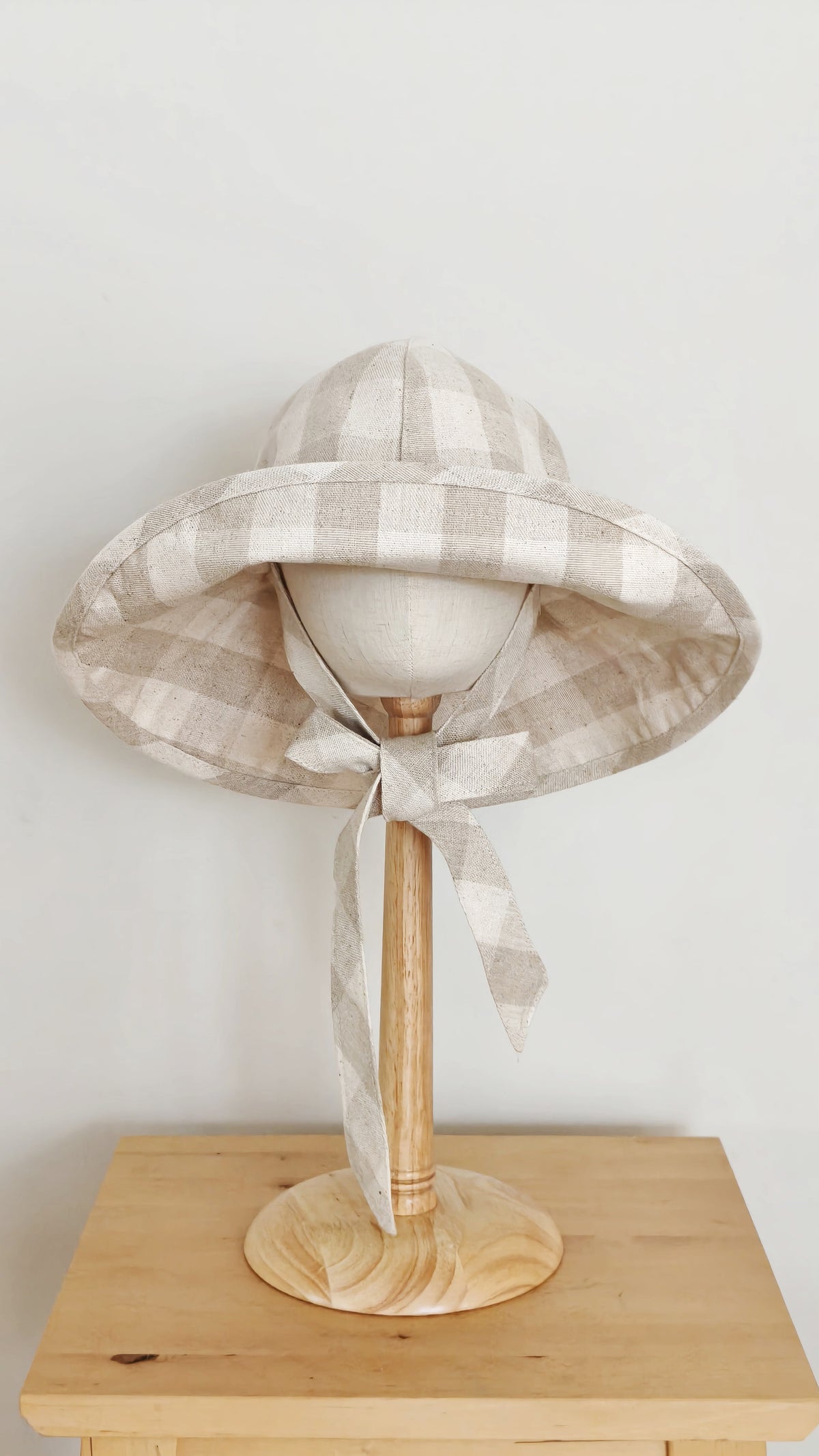 Kids Wide Brim Cotton Summer Sun Hat, Kids Beige Summer Hat