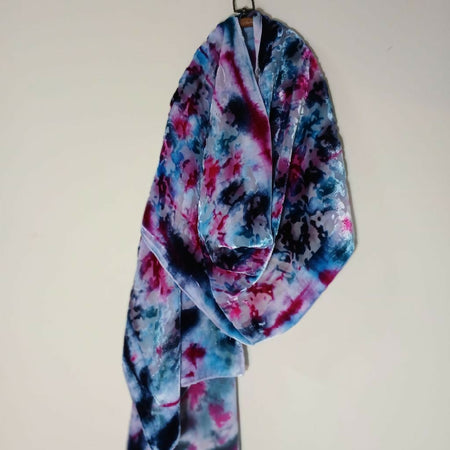 Silk cut velvet dyed scarf