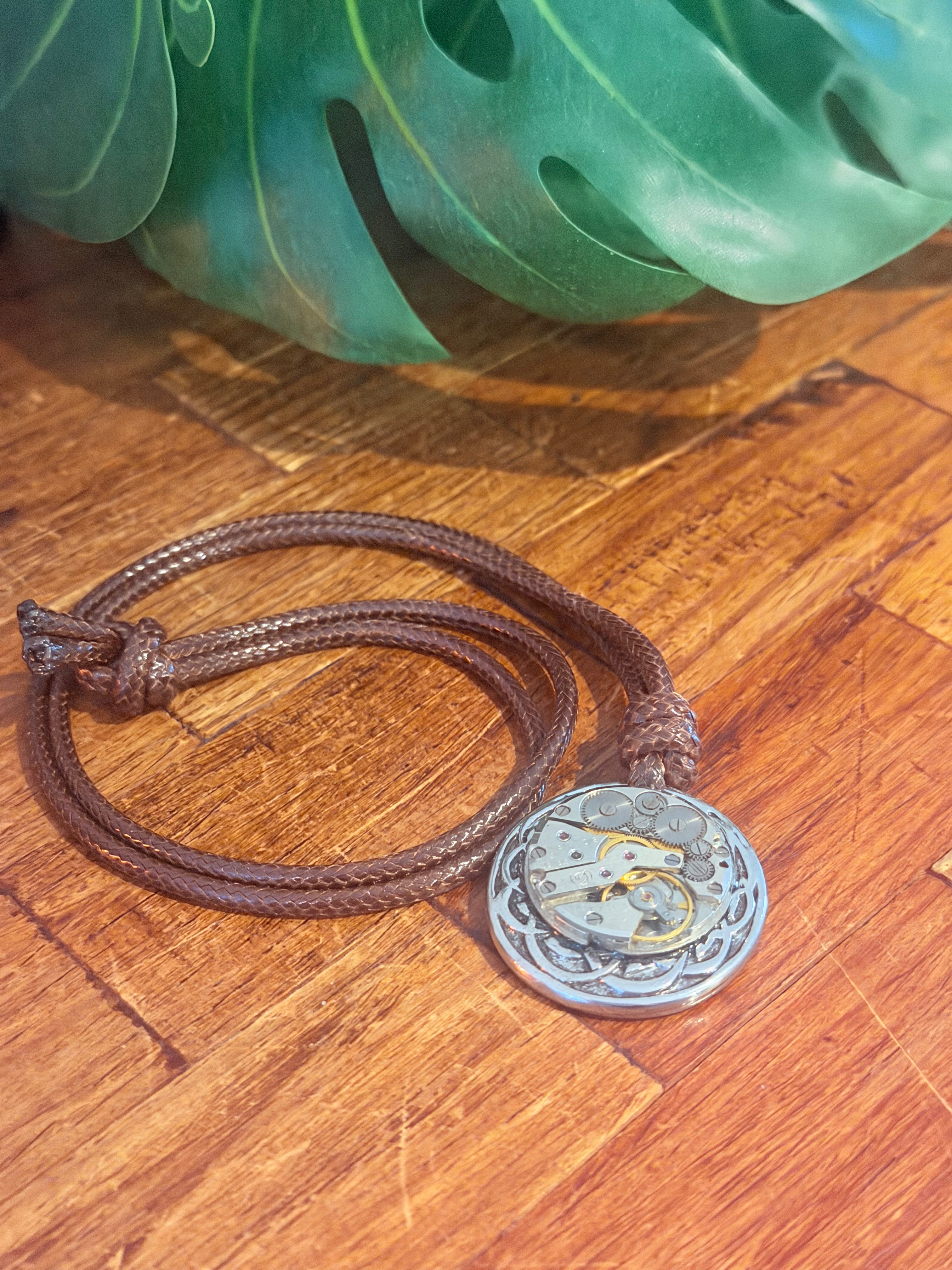 Steampunk watch movement necklace