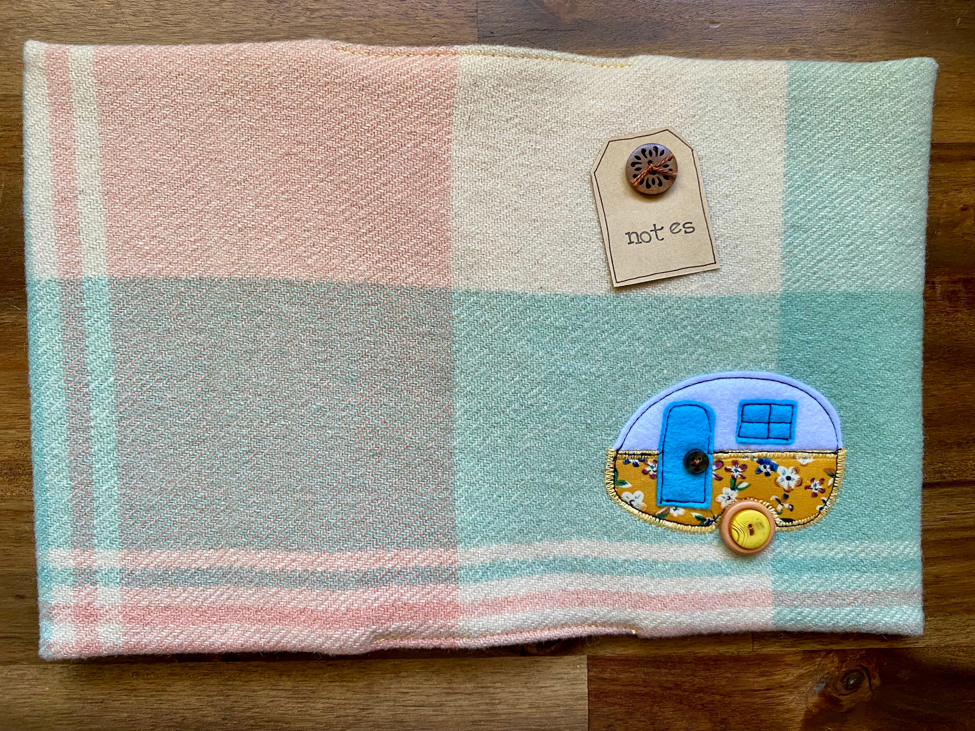 A5 Upcycled Notebook Vintage Caravan - Multi