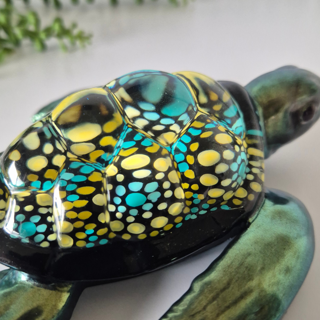 Handpainted Contemporary Indigenous Design Sea Turtle