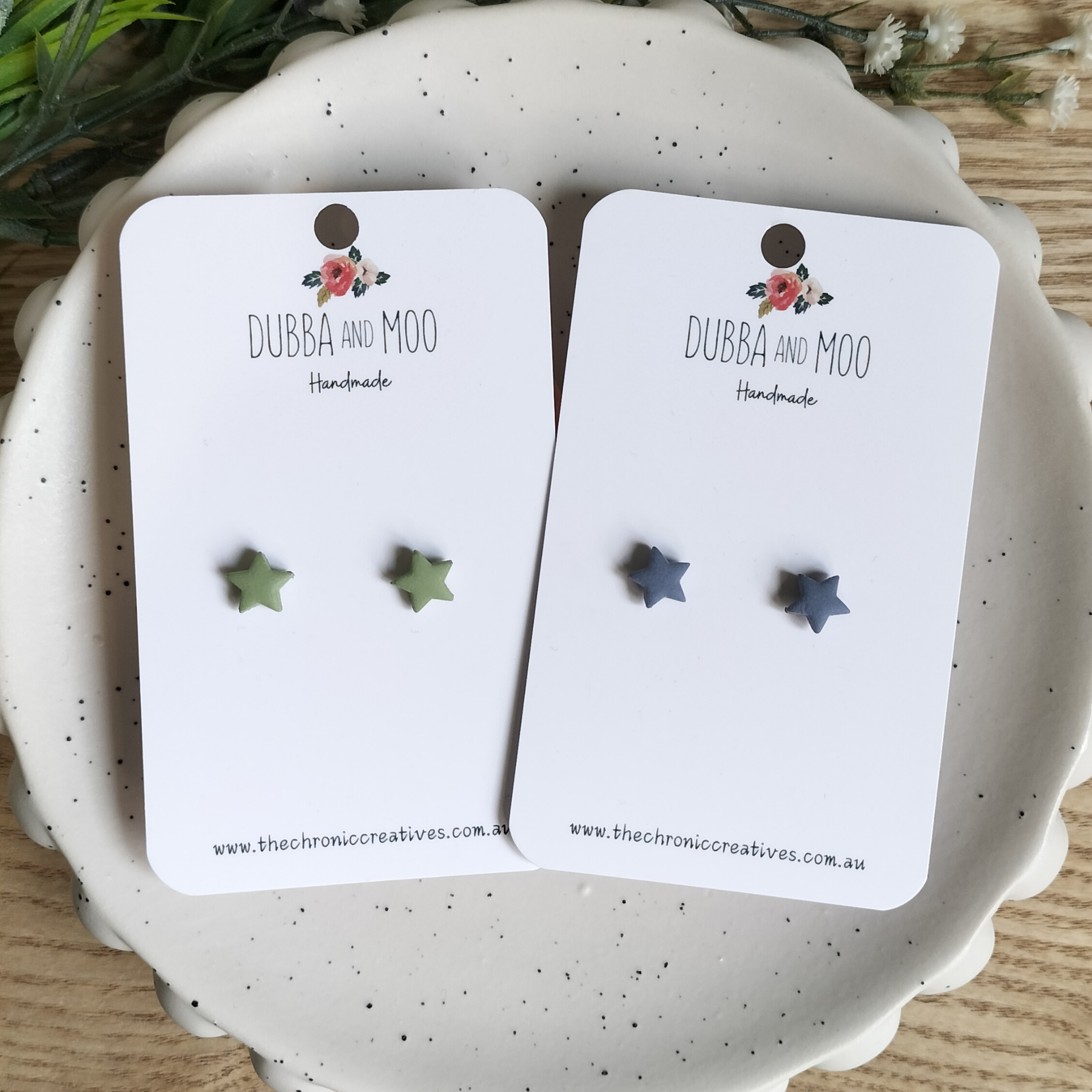 Mini Star Studs Polymer Clay - 9mm in 20 Colour Options