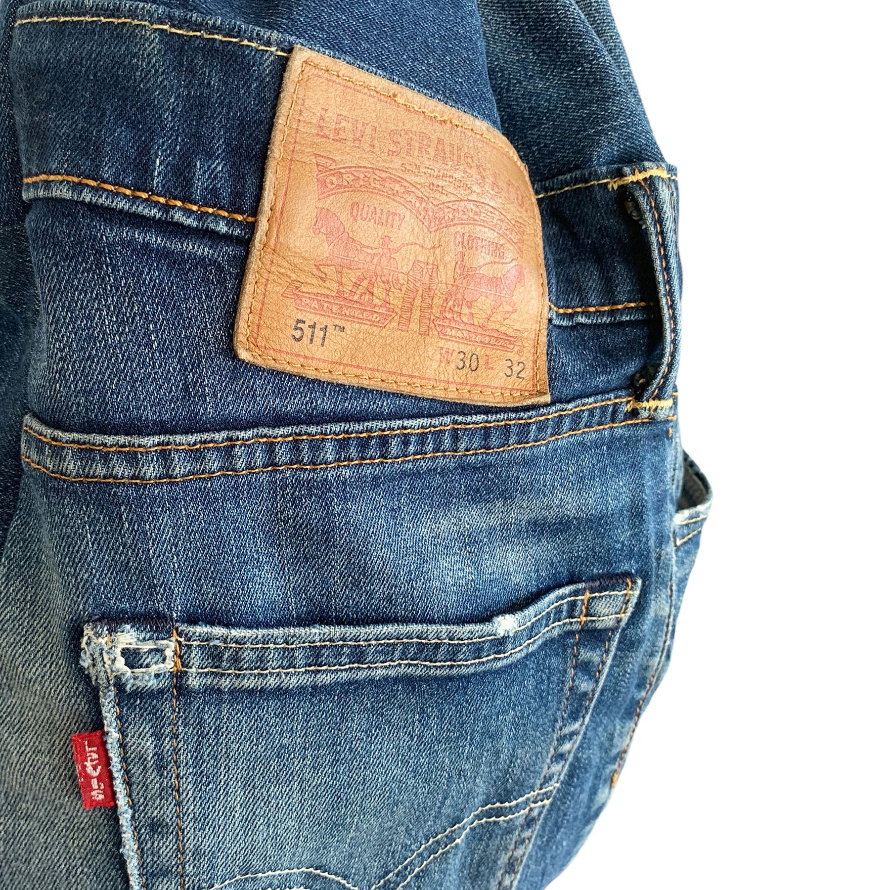 Upcycled Levi Jeans Denim Drawstring Backpack