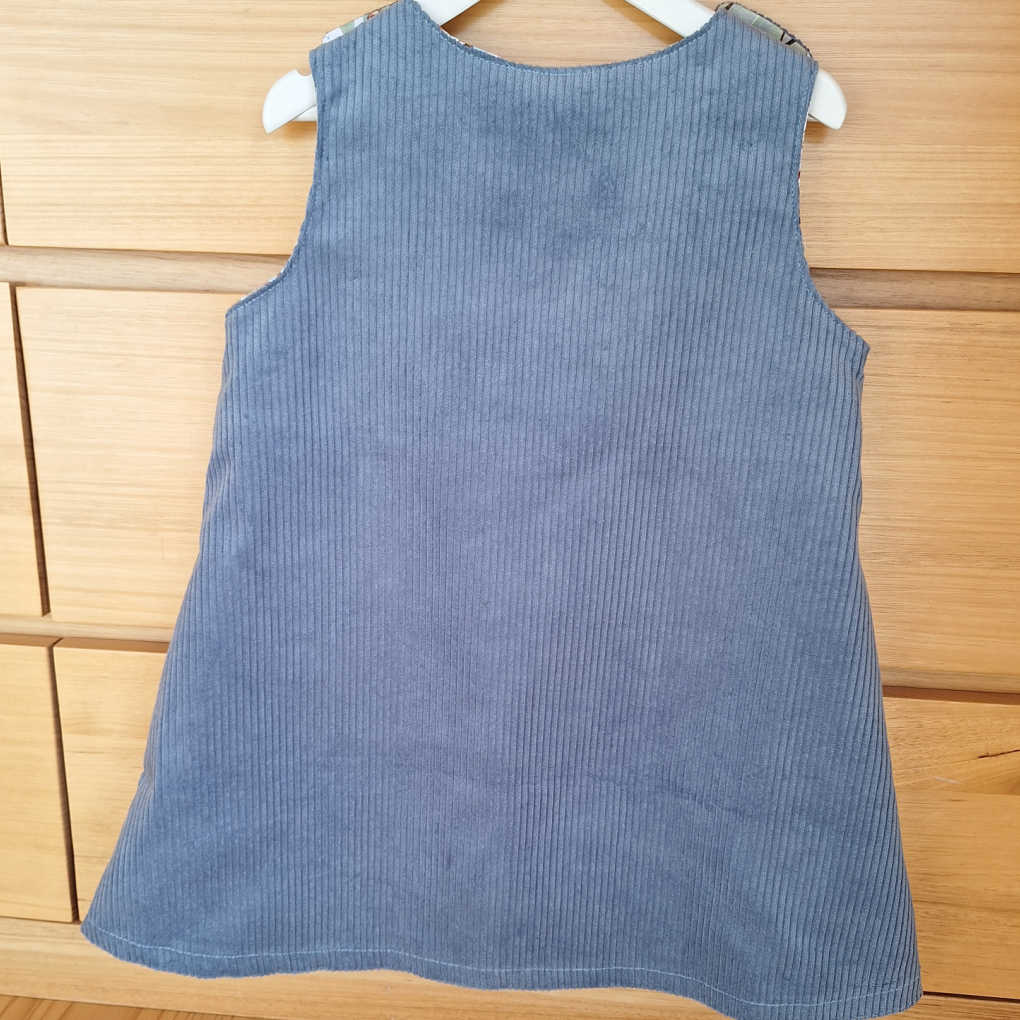 Handmade Denim Blue Corduroy Pinafore | Size 4