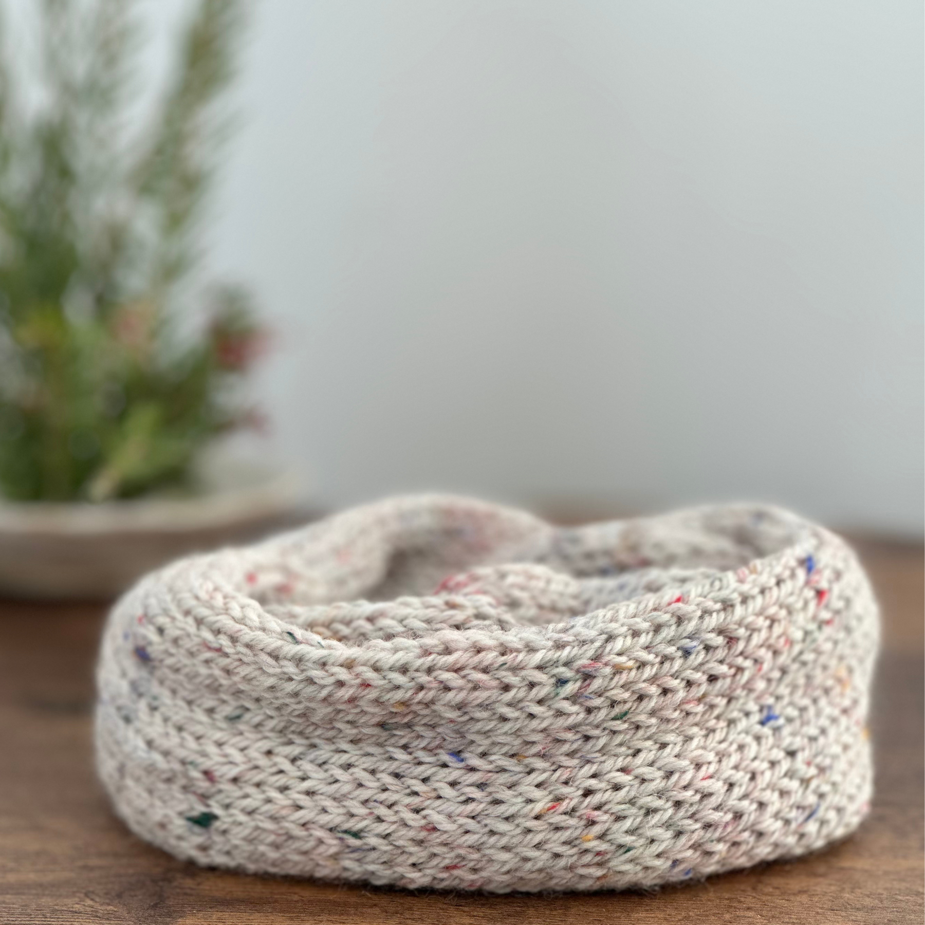 Oversized tweed knit scrunchie