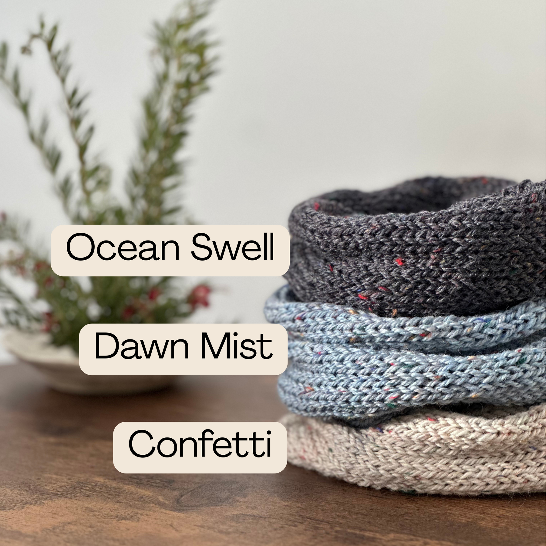 Oversized tweed knit scrunchie
