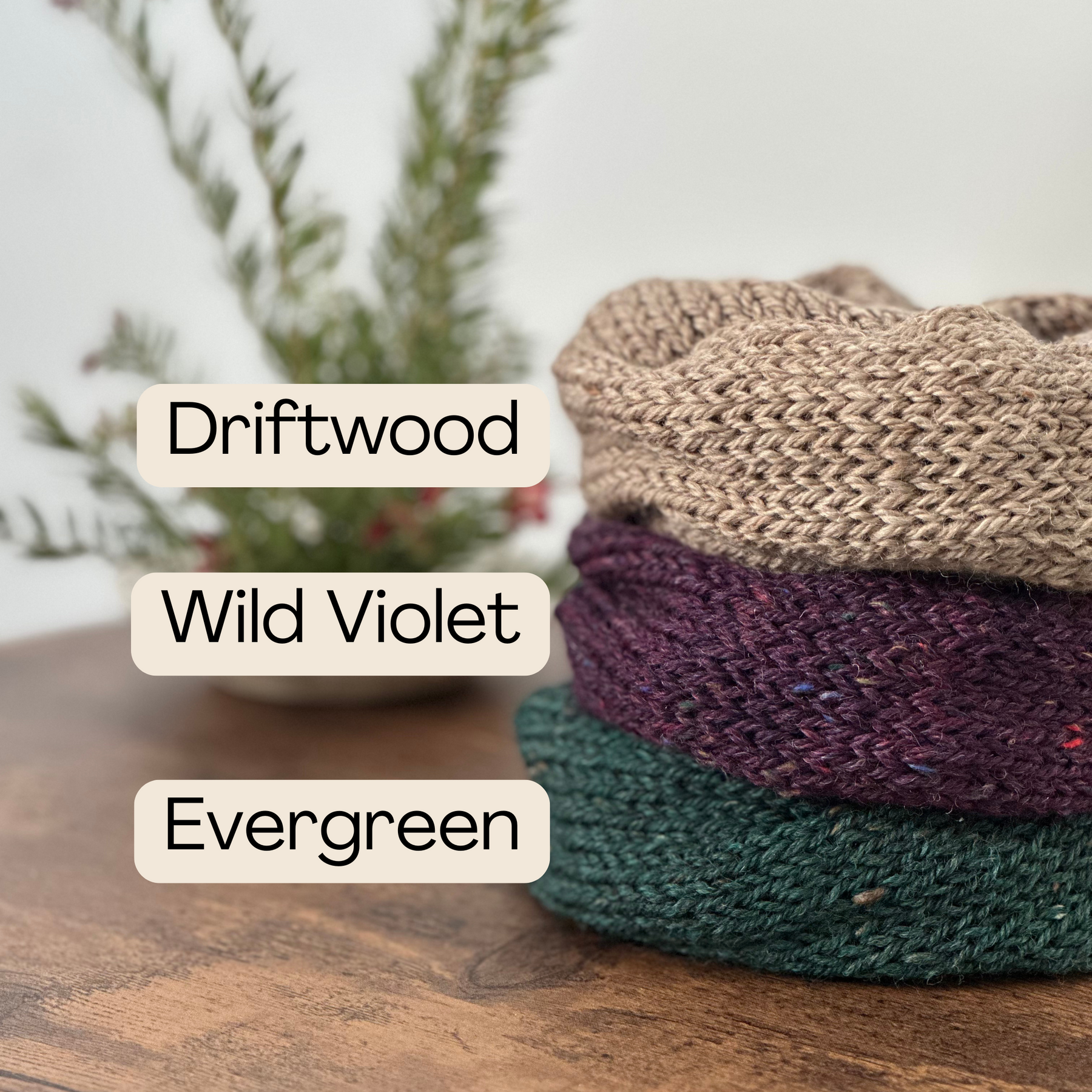 Oversized tweed knit scrunchie