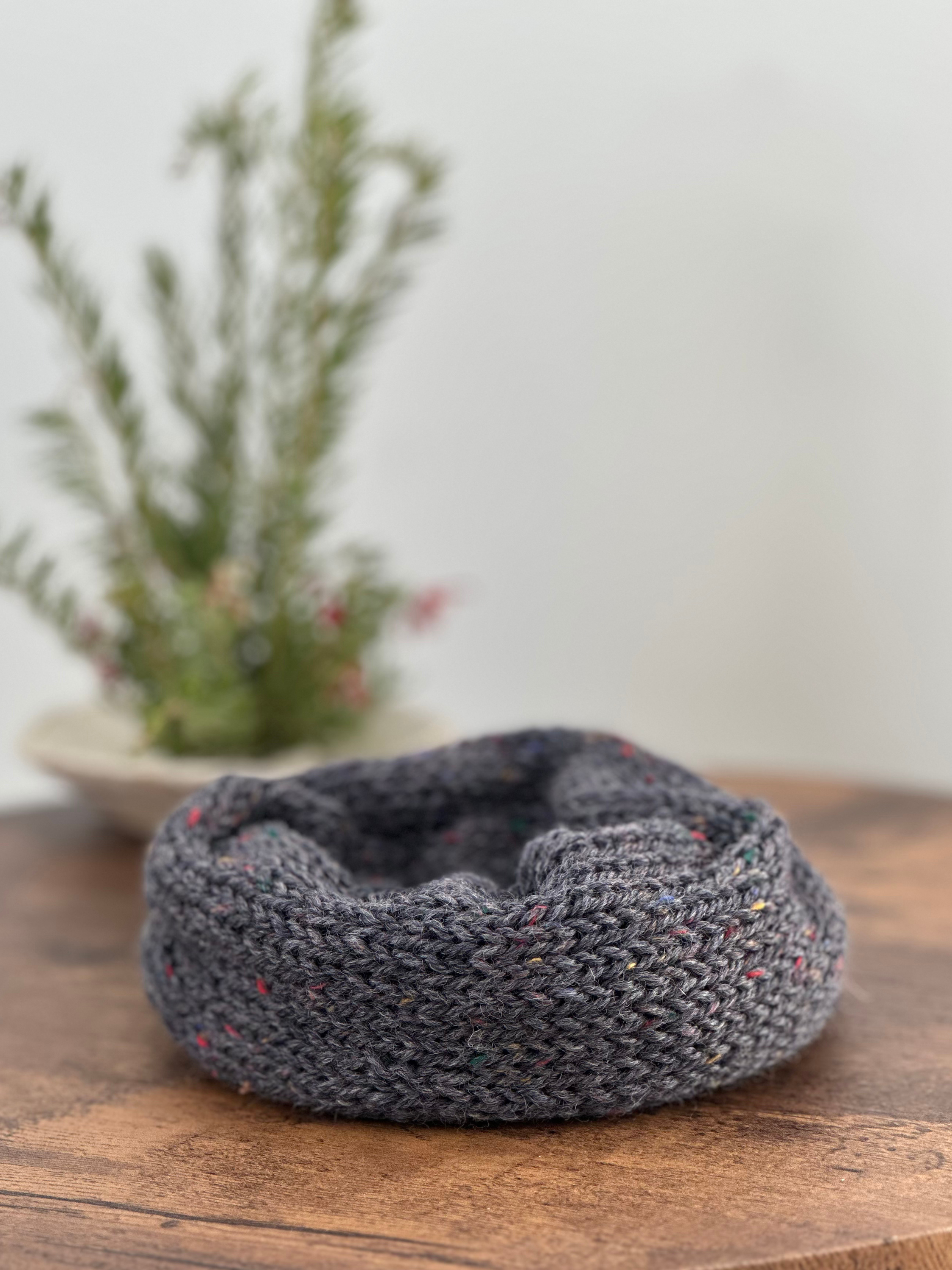 Oversized tweed knit scrunchie