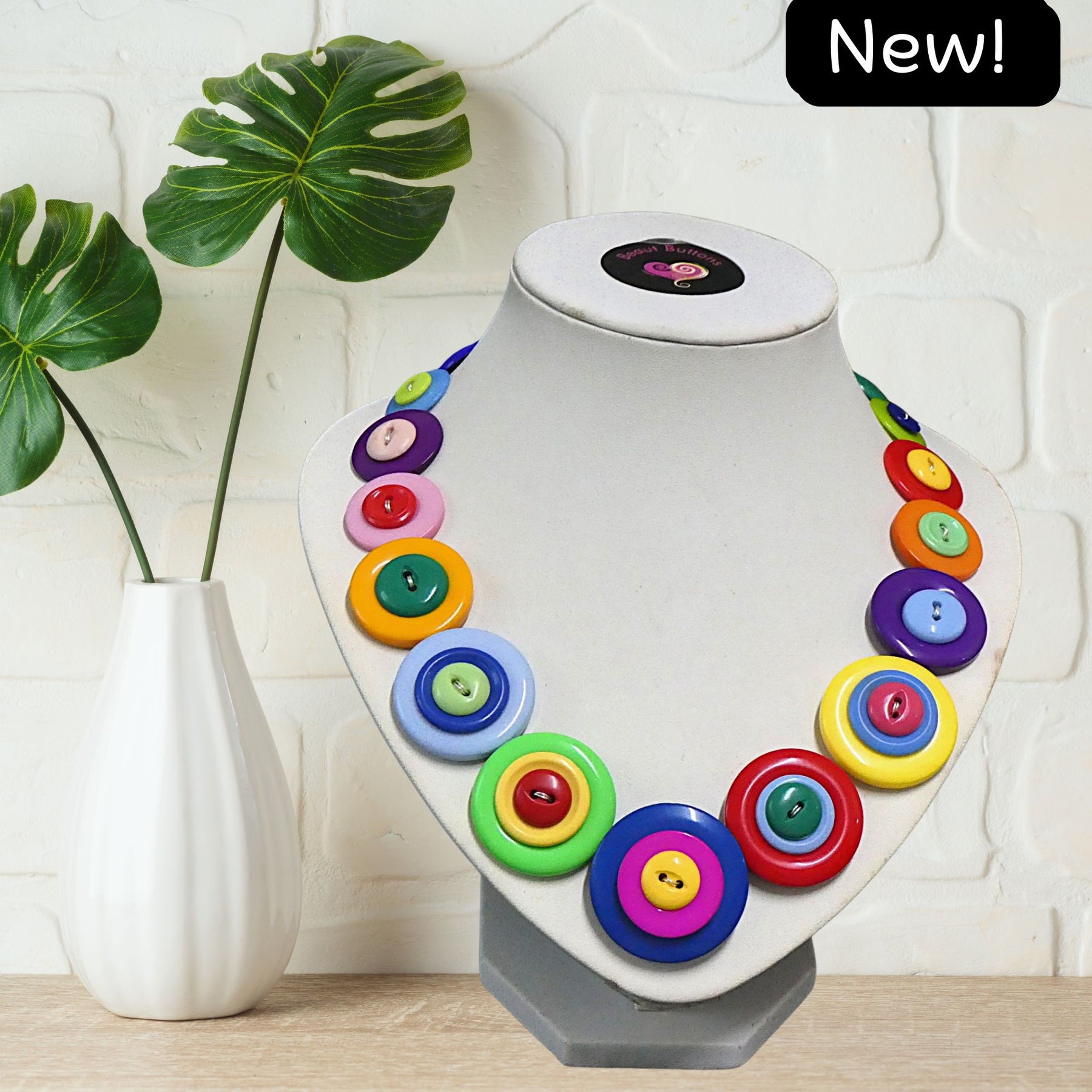 Colourful Button necklace - Bright and Beautiful