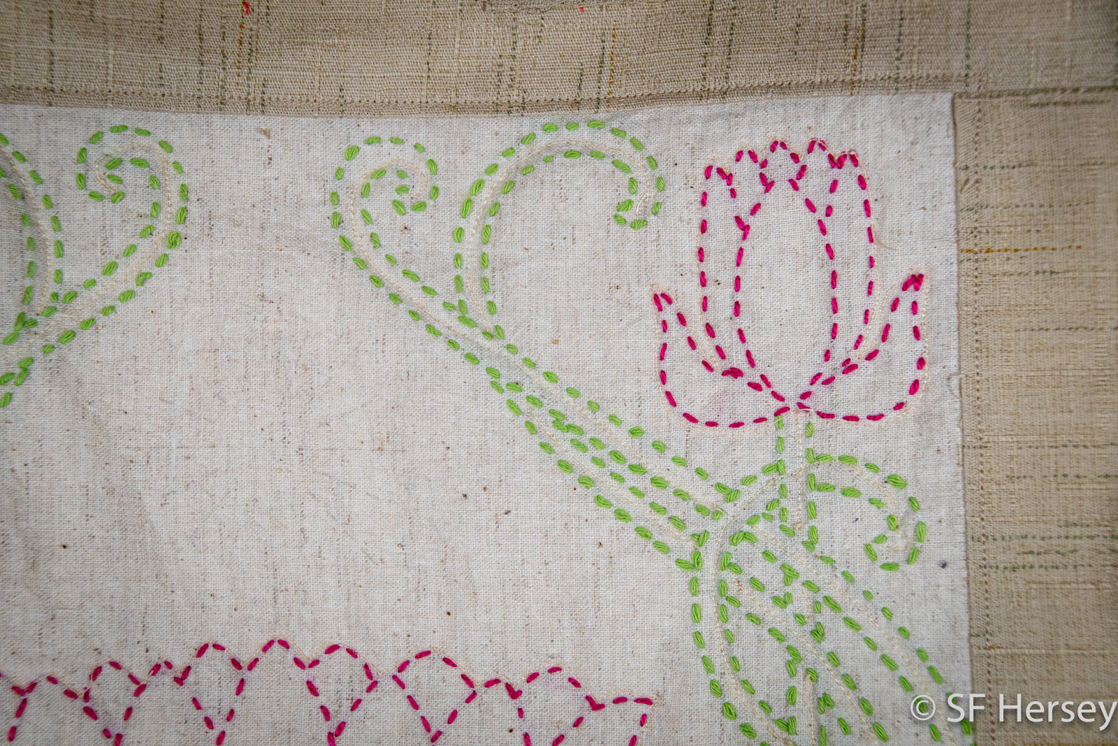 Embroidered, Quilted Lotus Serenity Bag