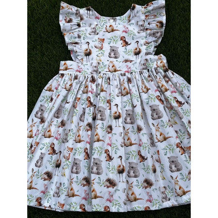 Handmade Pinafore Dress | Baby Aussie Animals | Sizes 3,4 and 5