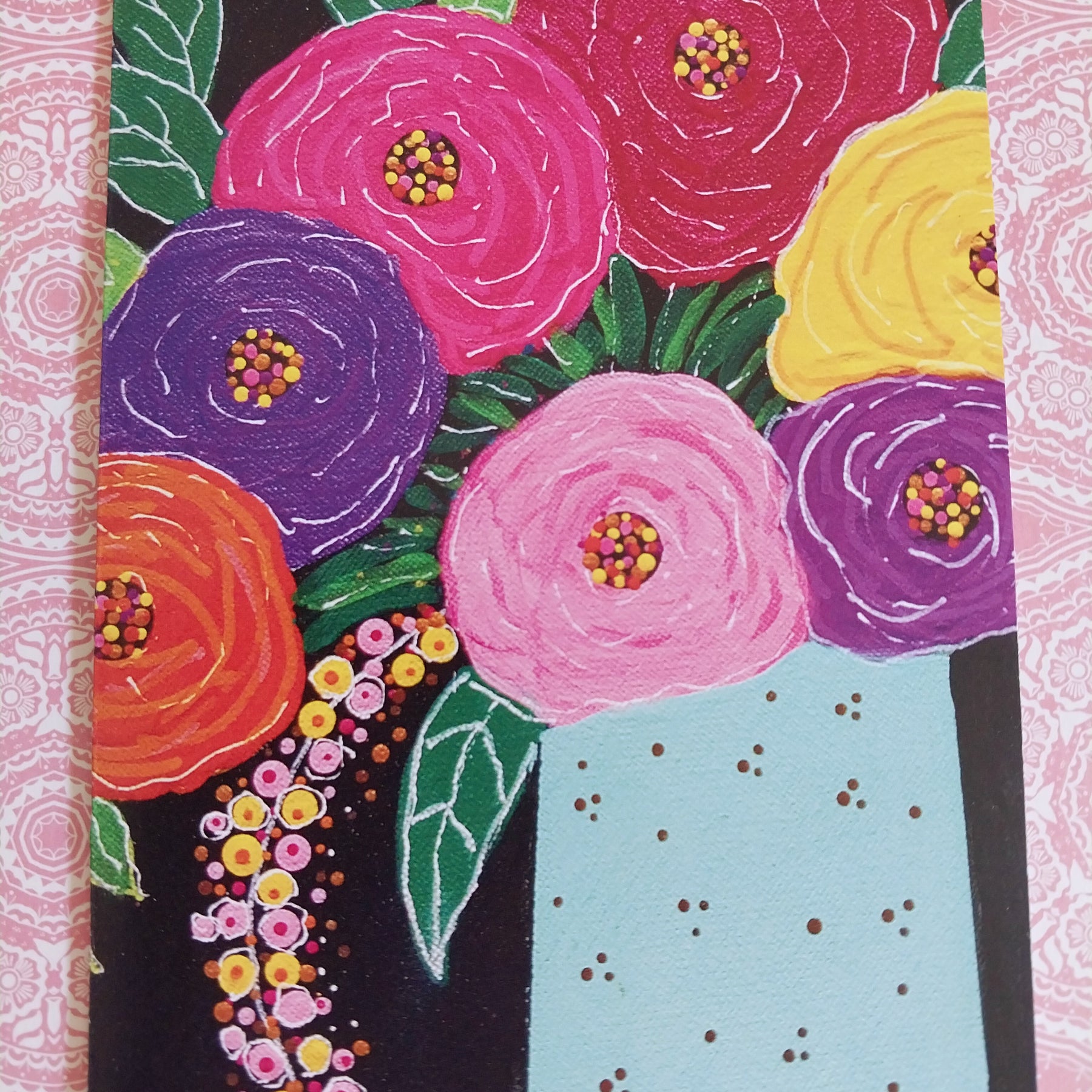 Colourful Blooms Blank Greeting Card