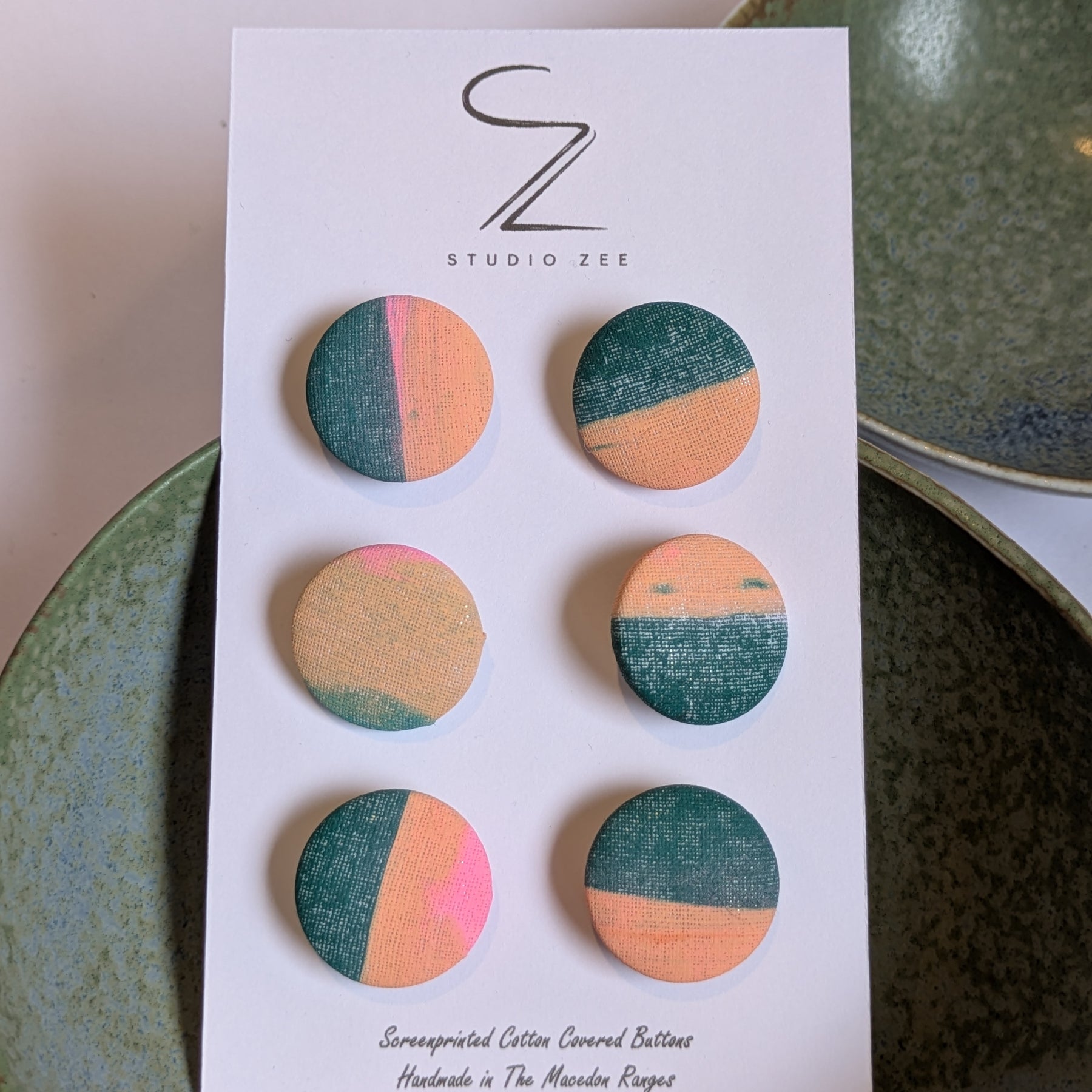 Hand Printed Fabric Buttons