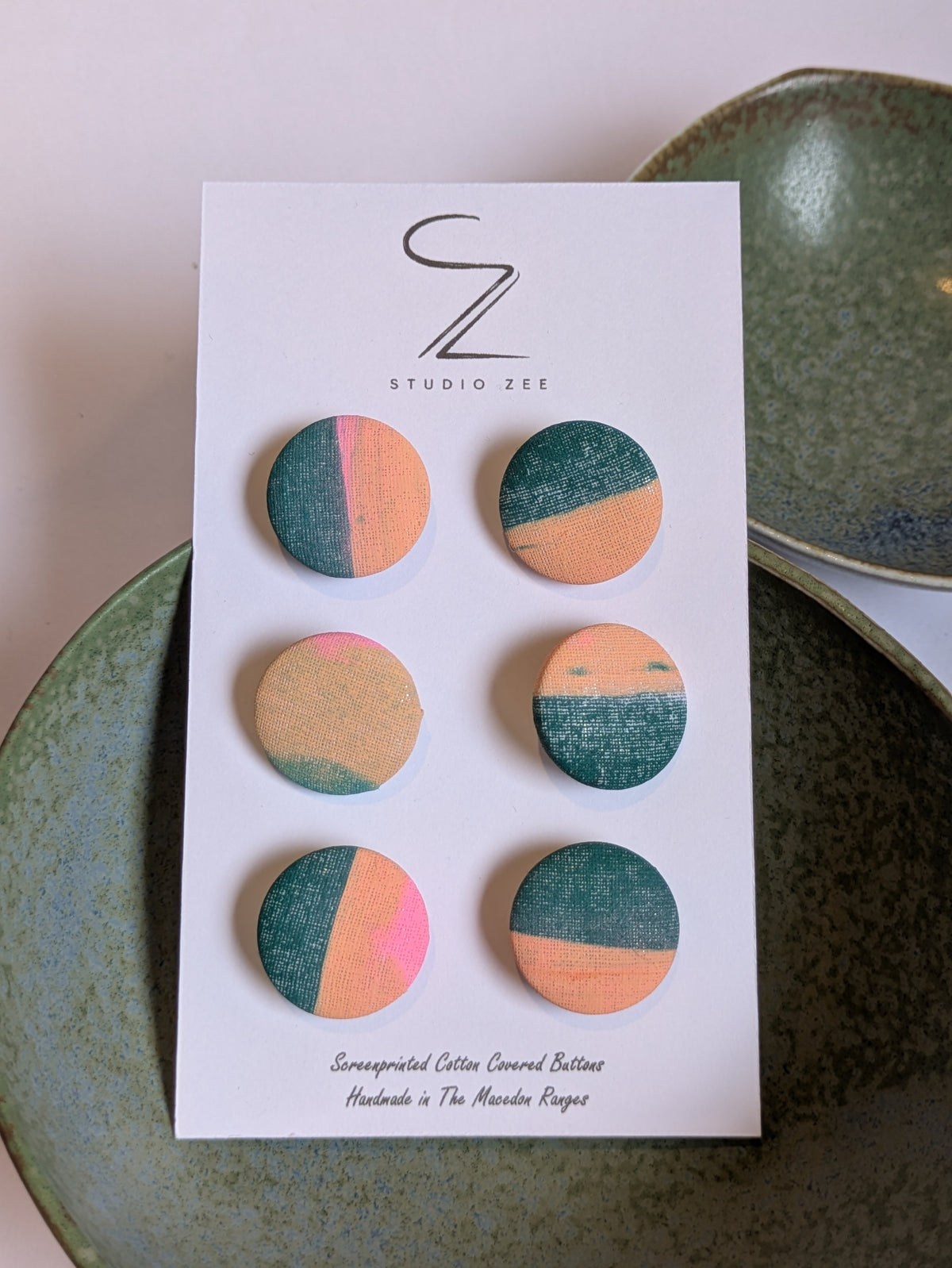 Hand Printed Fabric Buttons