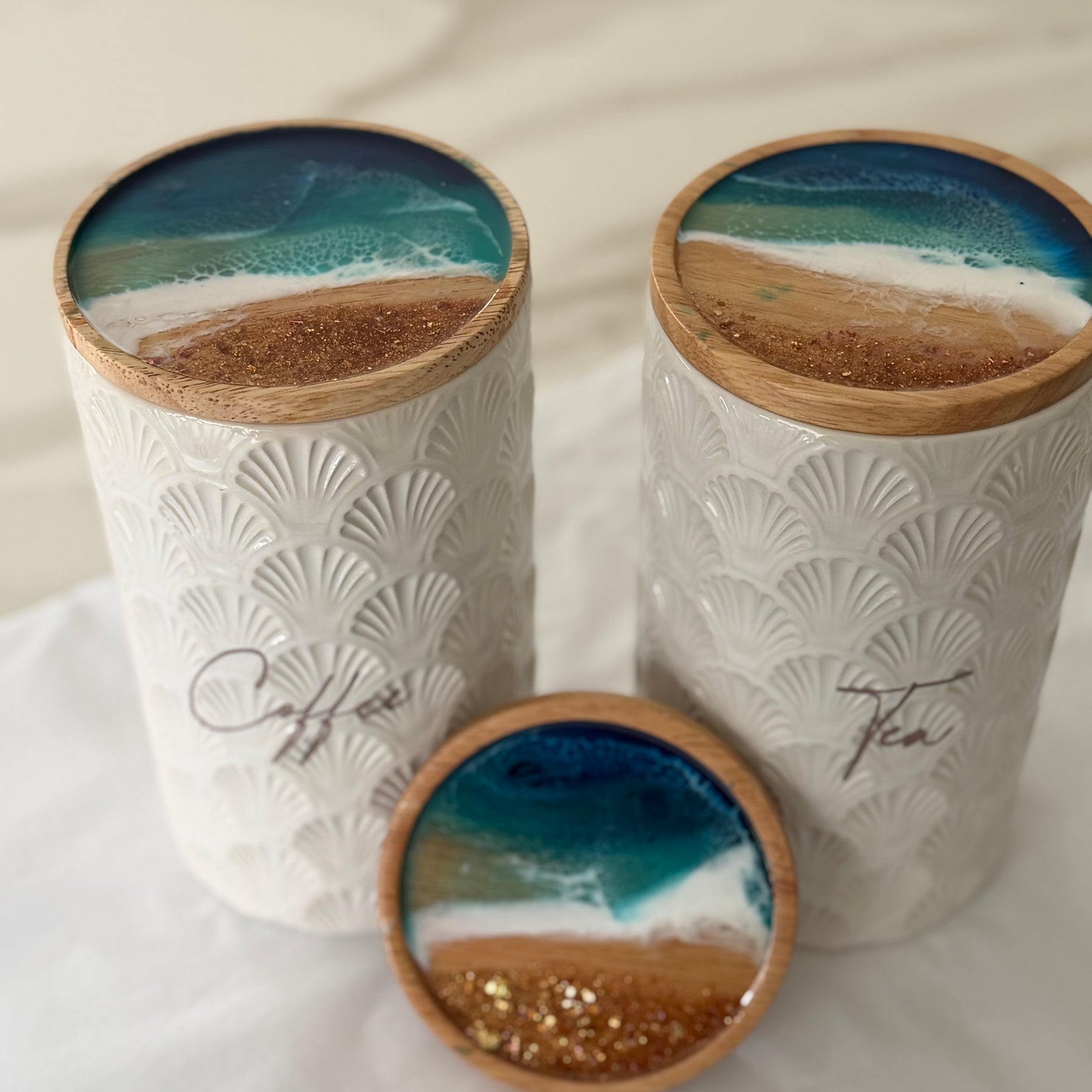 Large beach canisters | canisters | jars | coffee jars | kitchen decor | decorations | gift ideas | Xmas gift | Mother’s Day gift