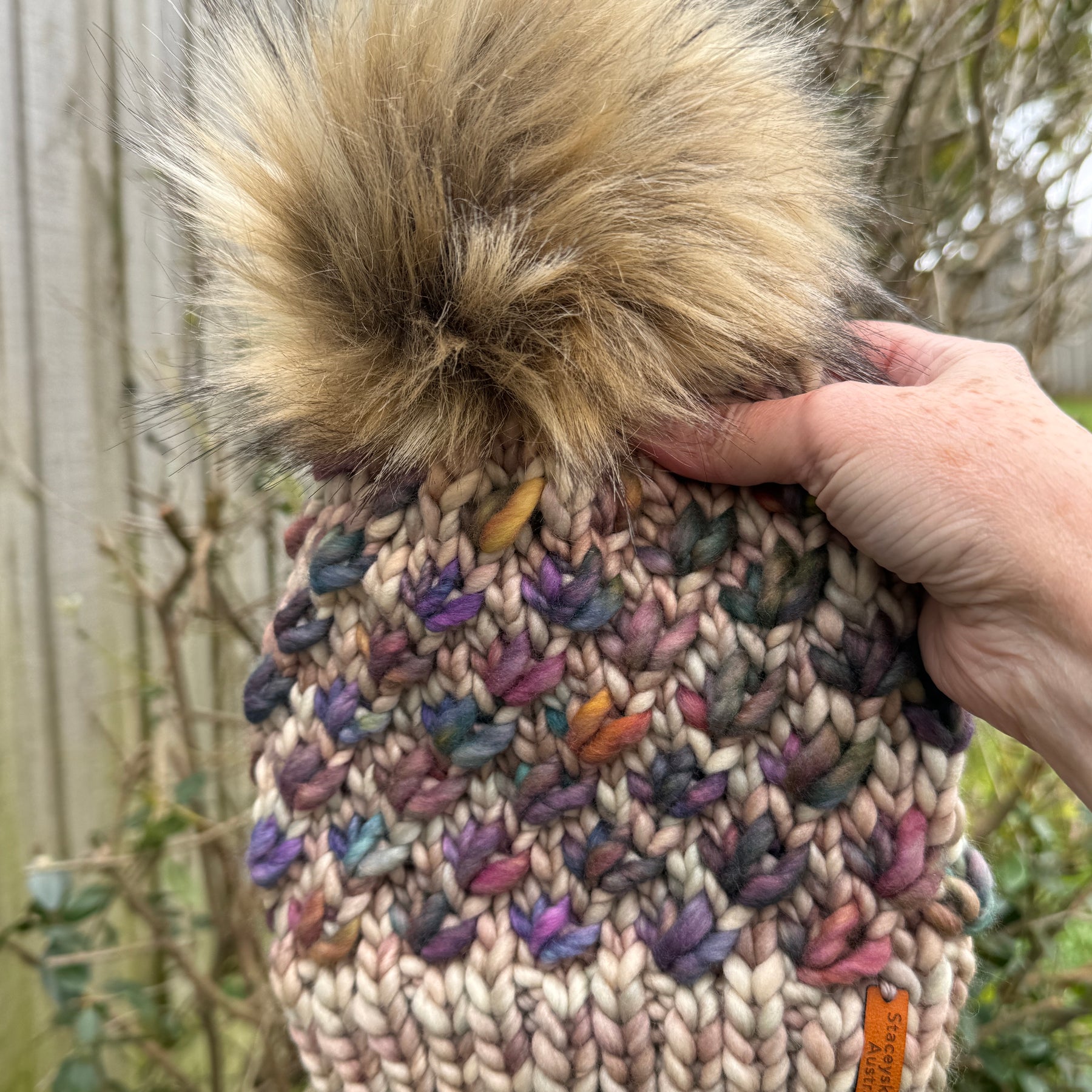 Hand Knitted Merino Beanie, Luxurious PomPom Beanie