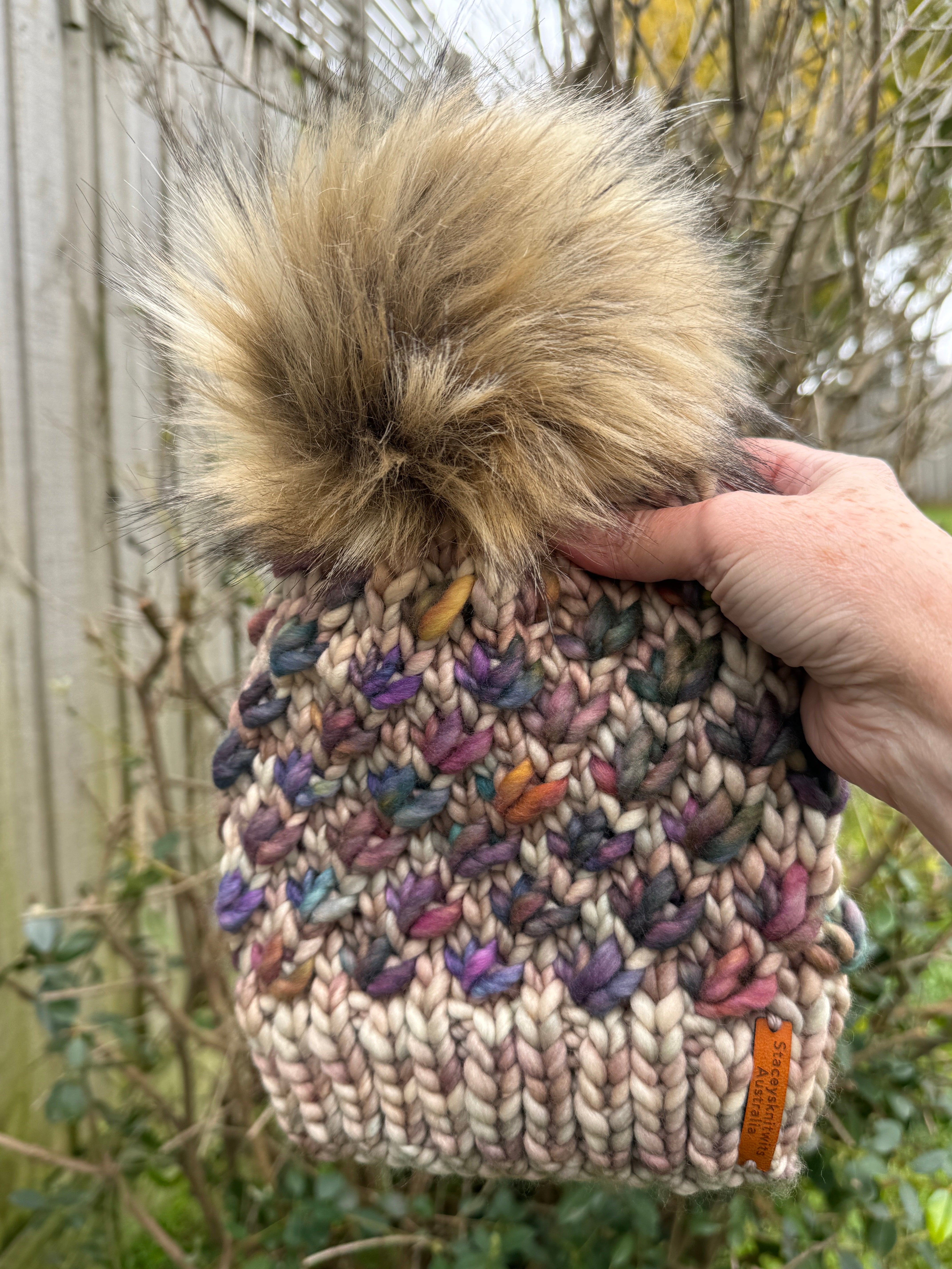Hand Knitted Merino Beanie, Luxurious PomPom Beanie