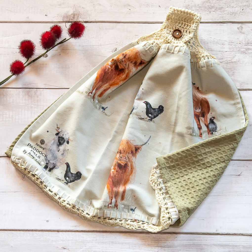 Country Life - Hanging Tea Towels / Hand Towels - Double Thickness