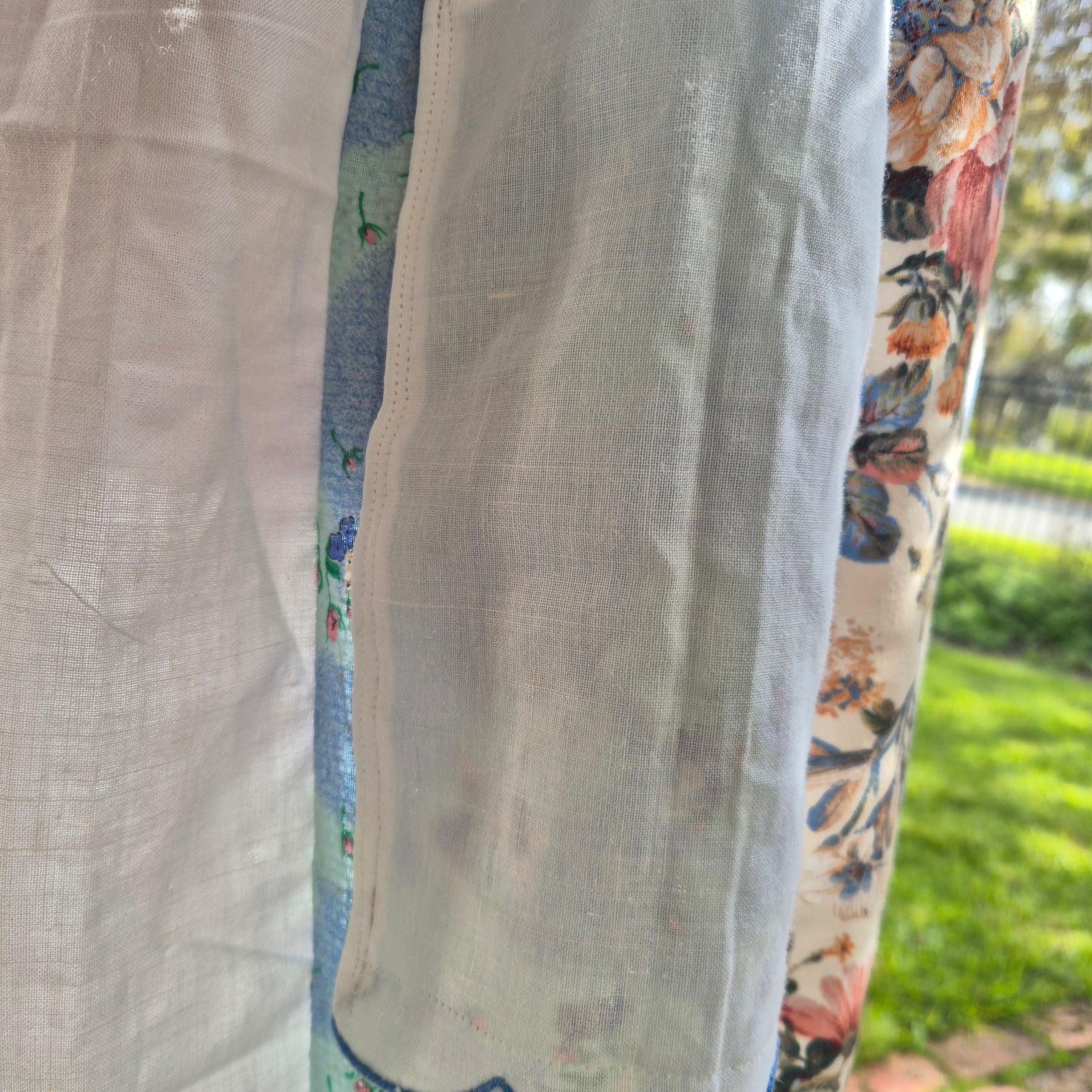 Blue style skirt, pockets, M 12-16, elastic waist