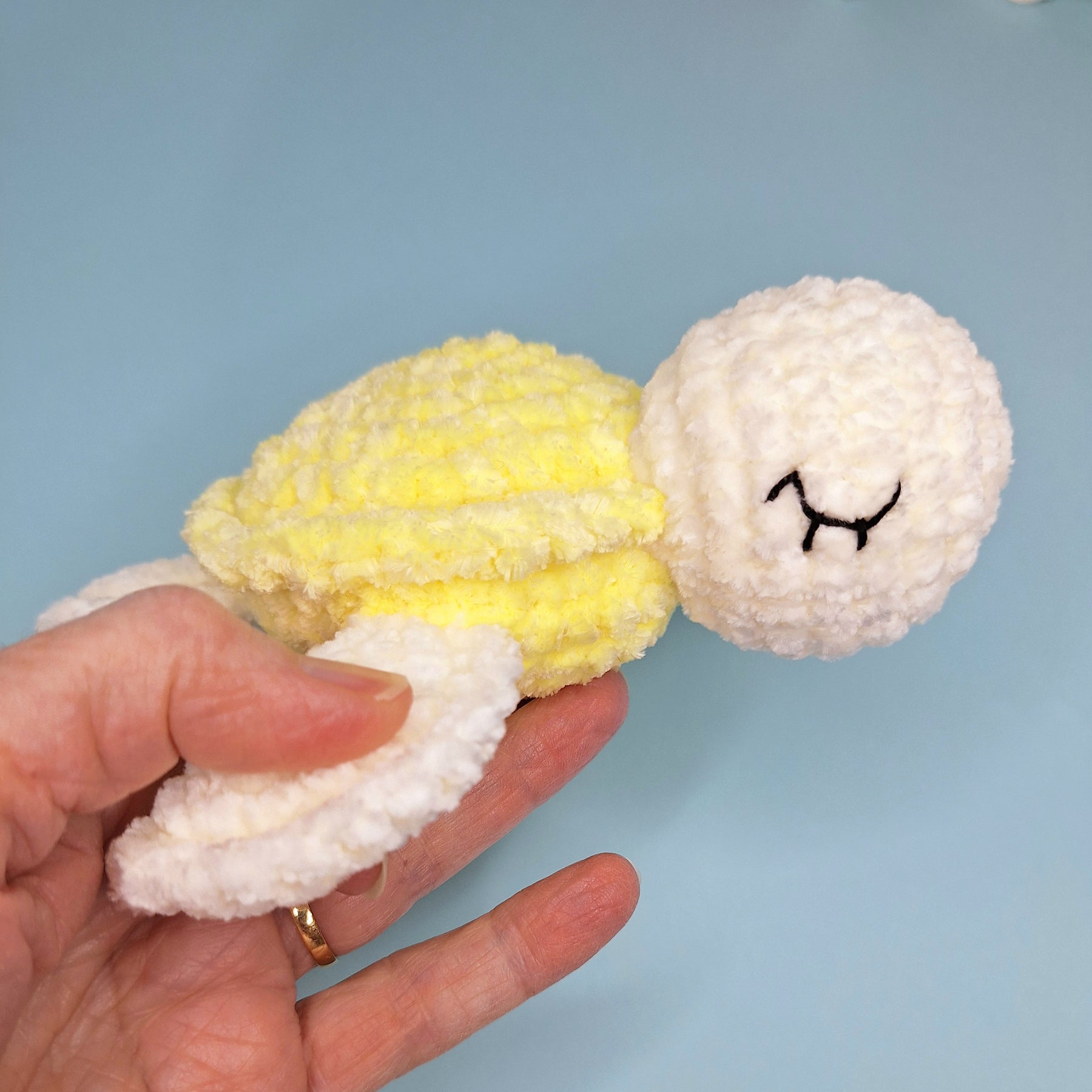 Handmade Velvetine Baby Turtle- Soft, Crochet Plush Toy