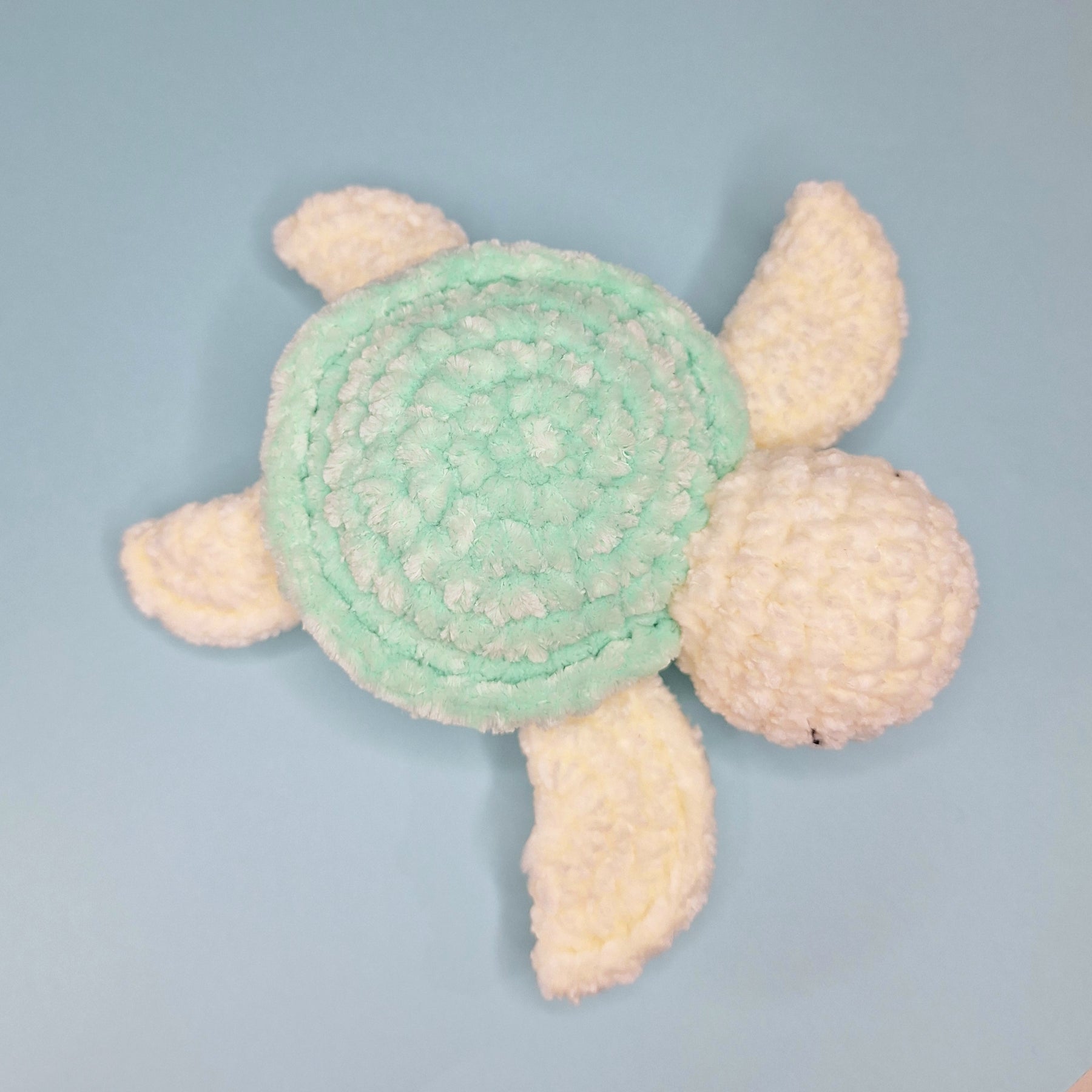 Handmade Velvetine Baby Turtle- Soft, Crochet Plush Toy