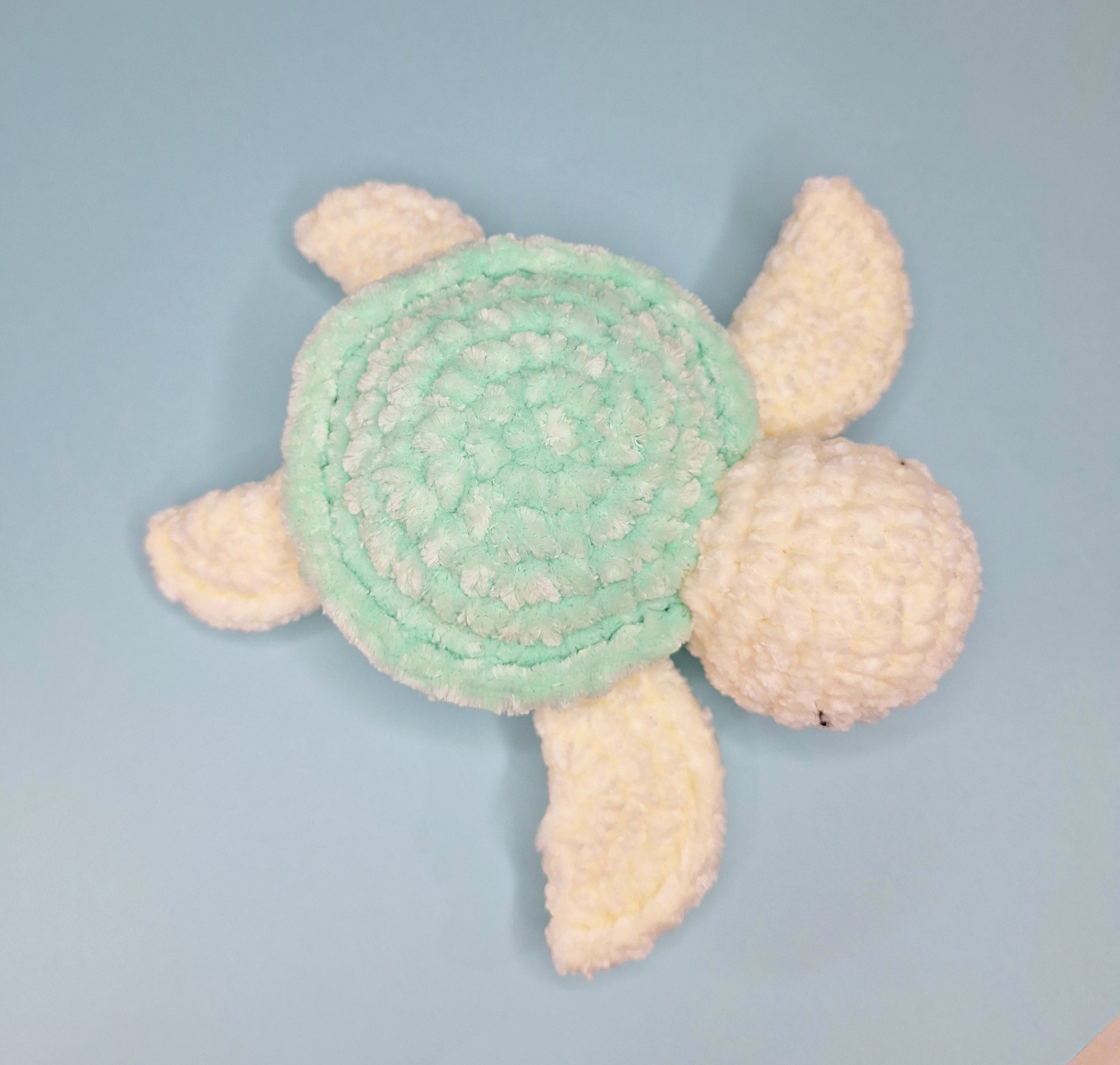 Handmade Velvetine Baby Turtle- Soft, Crochet Plush Toy