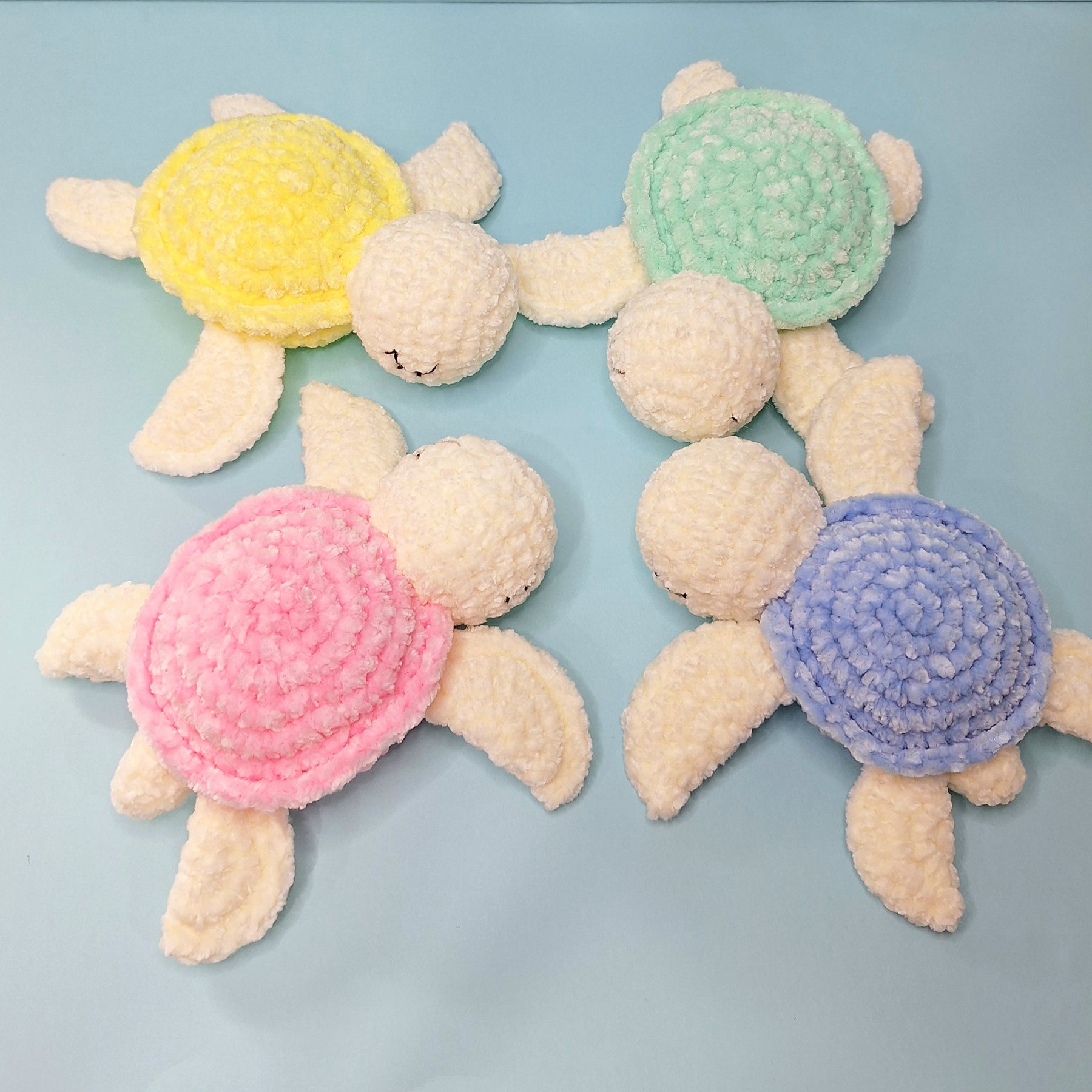 Handmade Velvetine Baby Turtle- Soft, Crochet Plush Toy