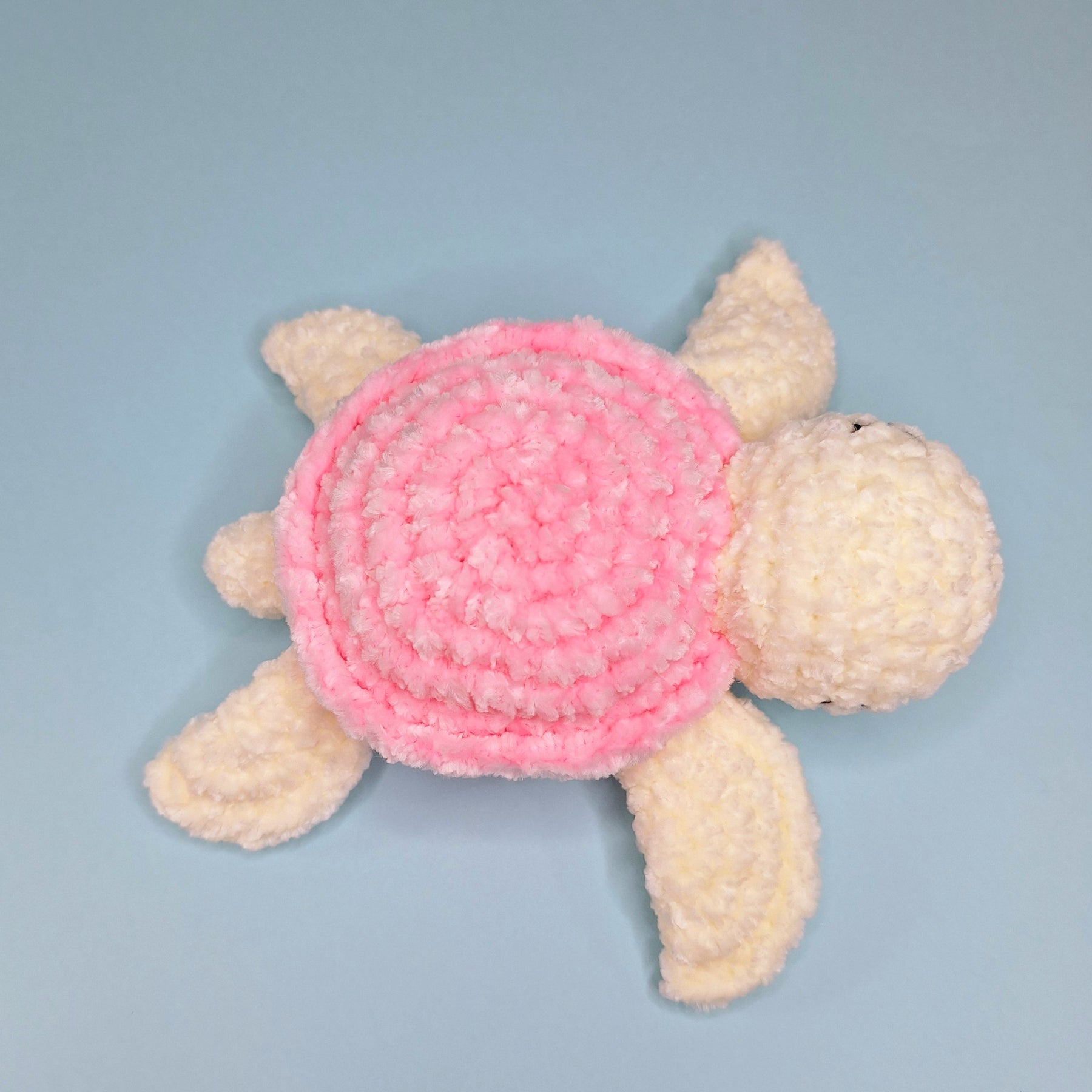 Handmade Velvetine Baby Turtle- Soft, Crochet Plush Toy