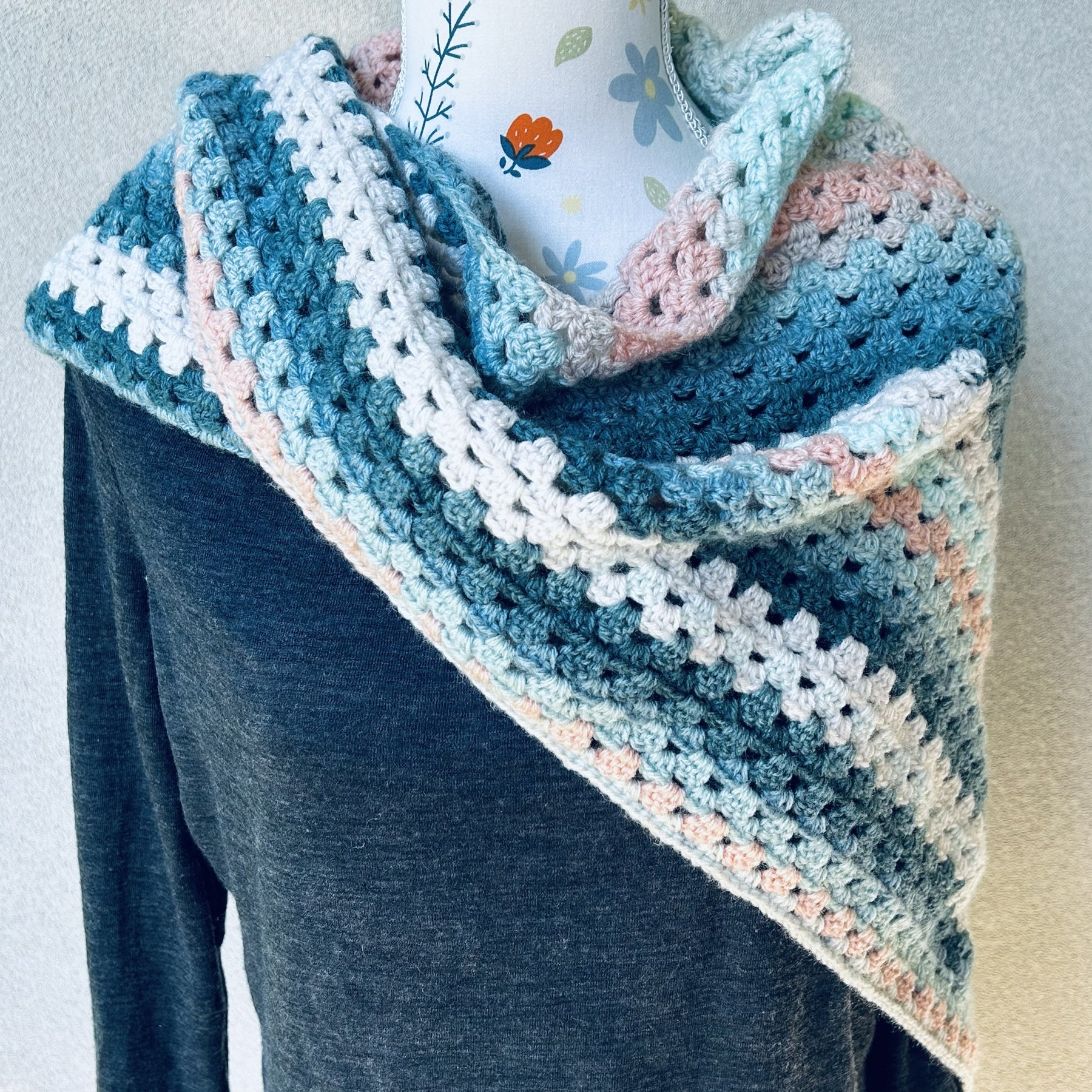 Triangle Shawl - Crochet Multicoloured