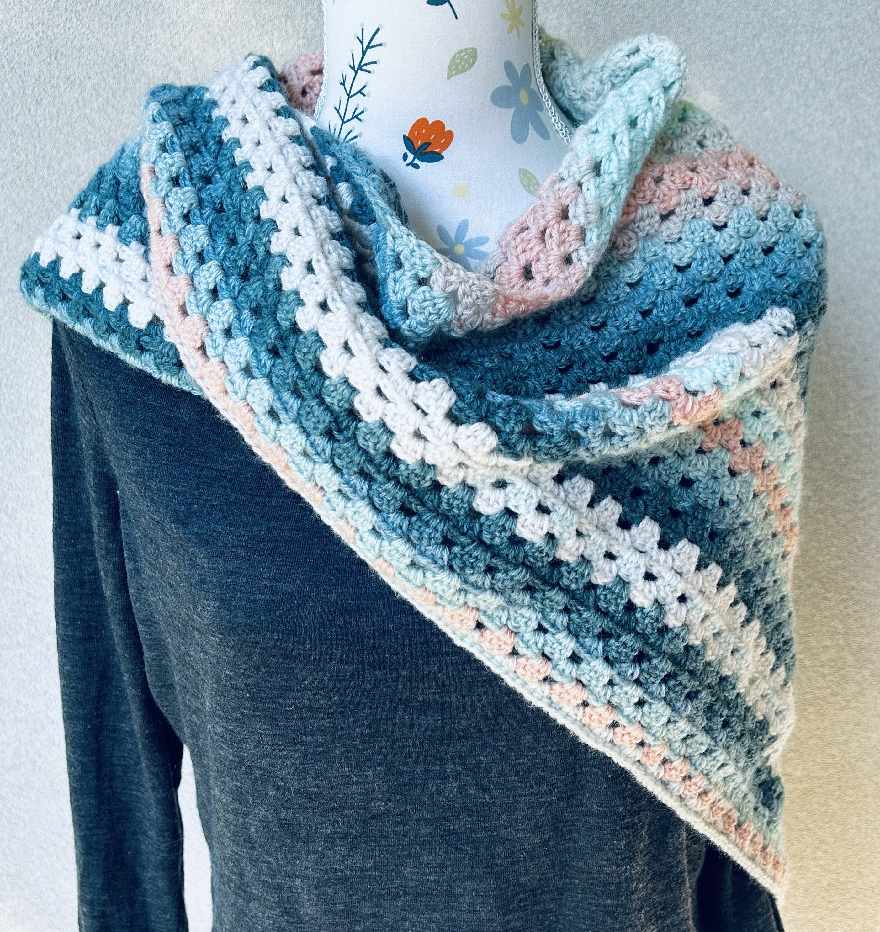 Triangle Shawl - Crochet Multicoloured