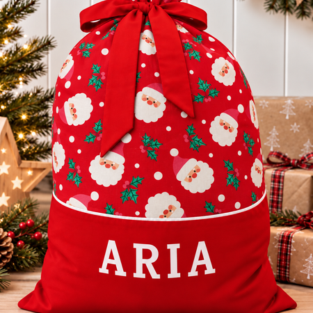 Handmade Personalised Christmas Sack - Santa