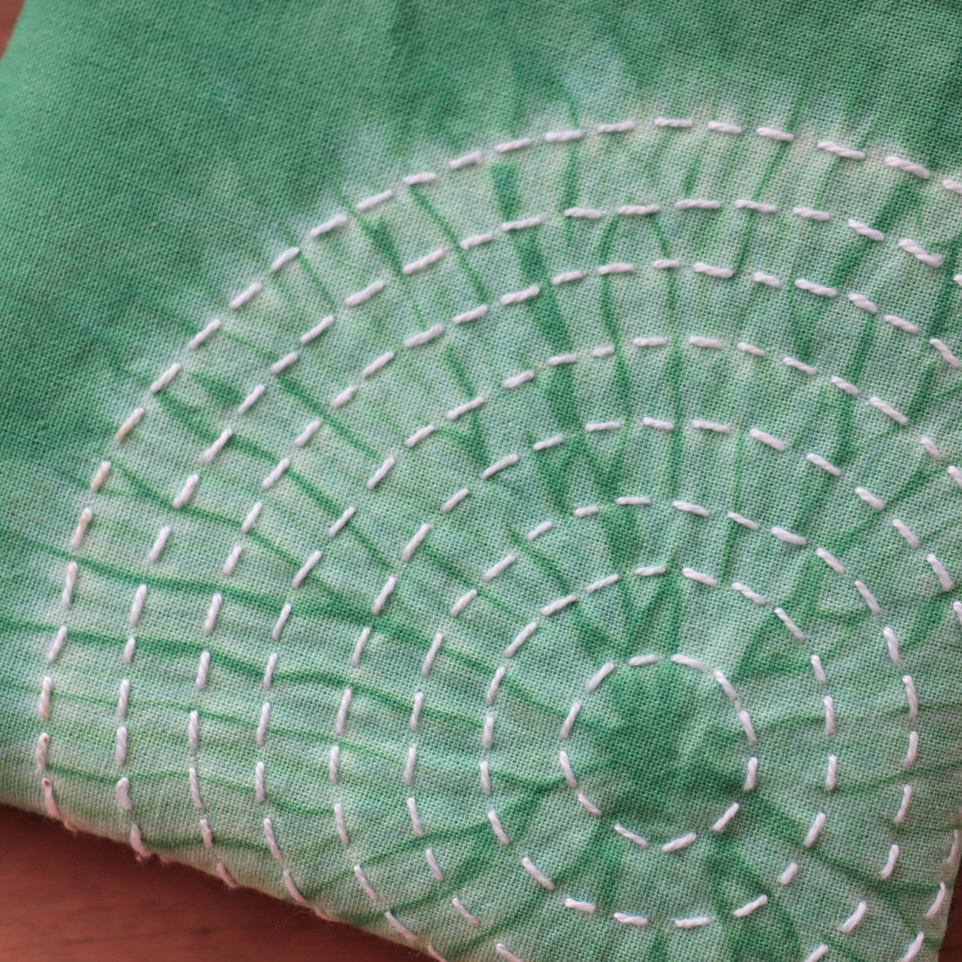 Tie Dyed Cross Body bag for Phone and Glasses, green, upcycled jeans