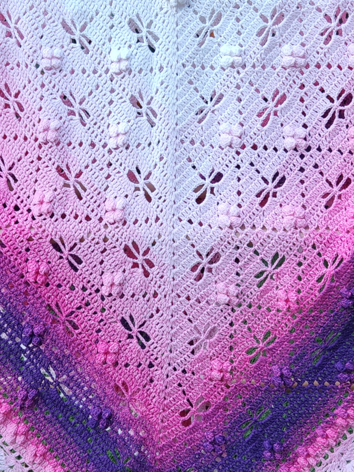 Crochet Pink Ombre Dragonfly Blanket