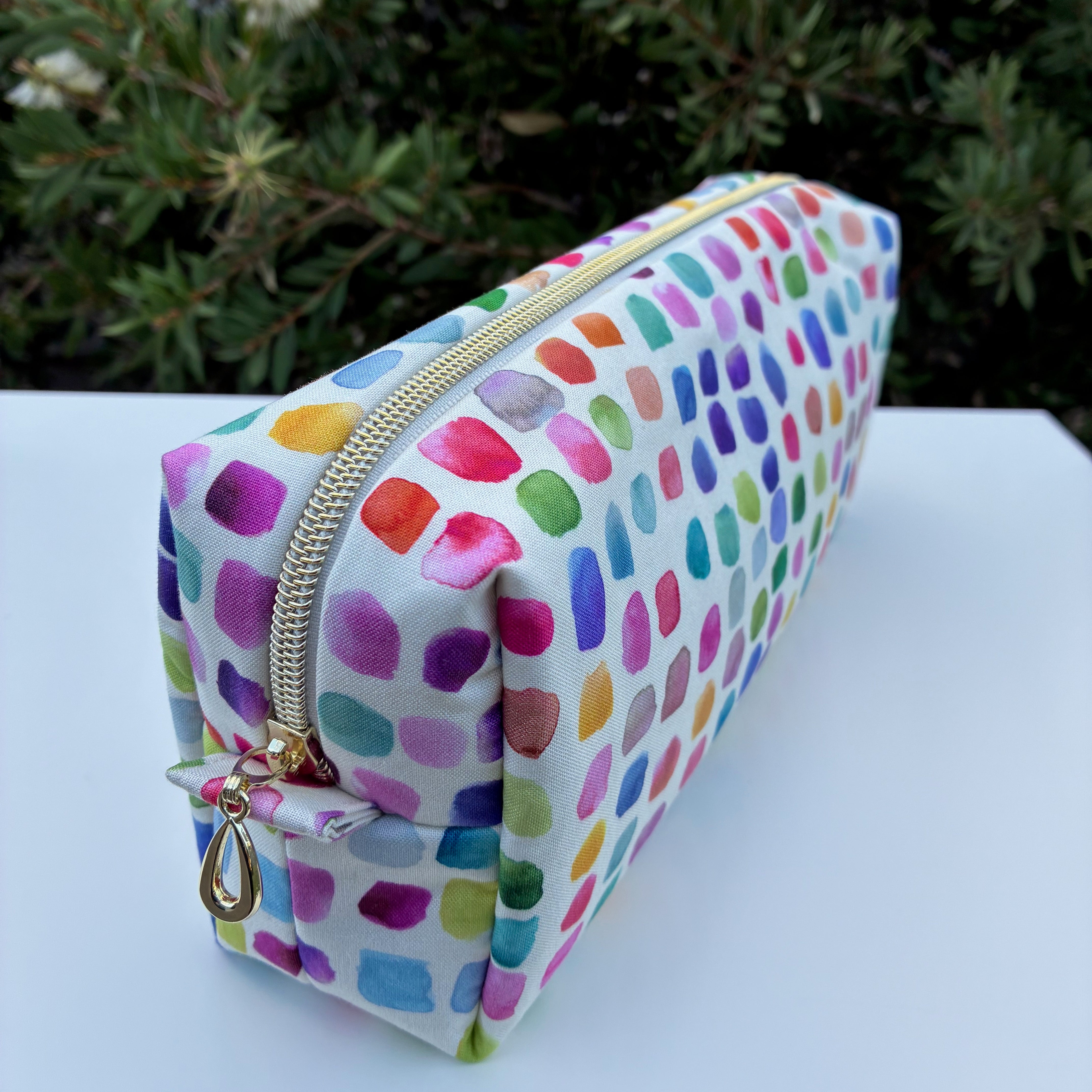Bilby Pouch - Flowers Wee Colour Library Multi Bluebellgray lined with Peaches and Blush