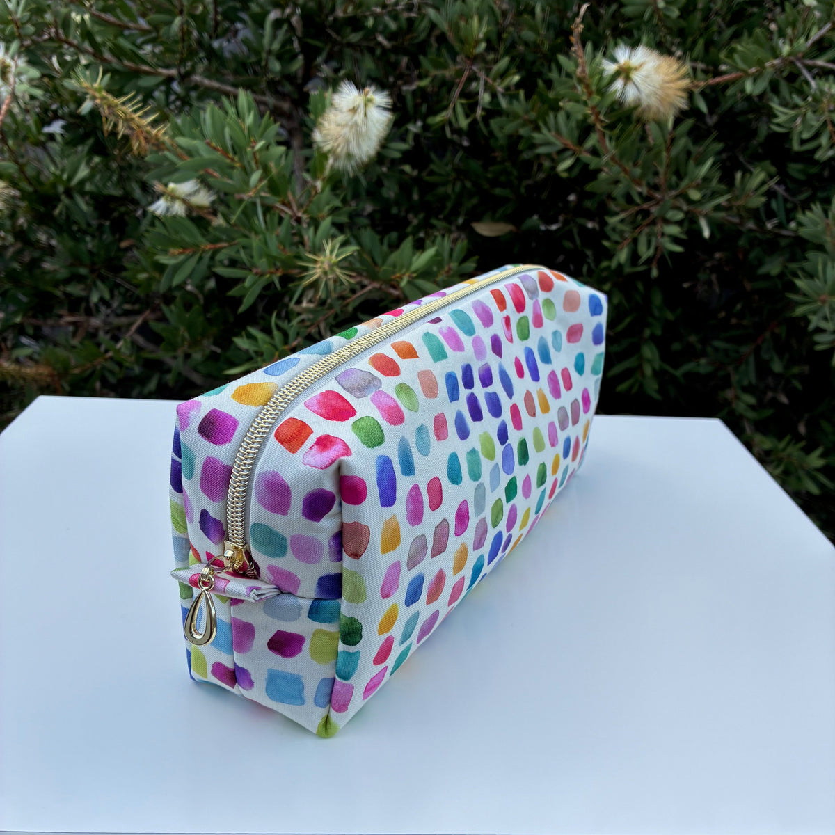 Bilby Pouch - Flowers Wee Colour Library Multi Bluebellgray lined with Peaches and Blush