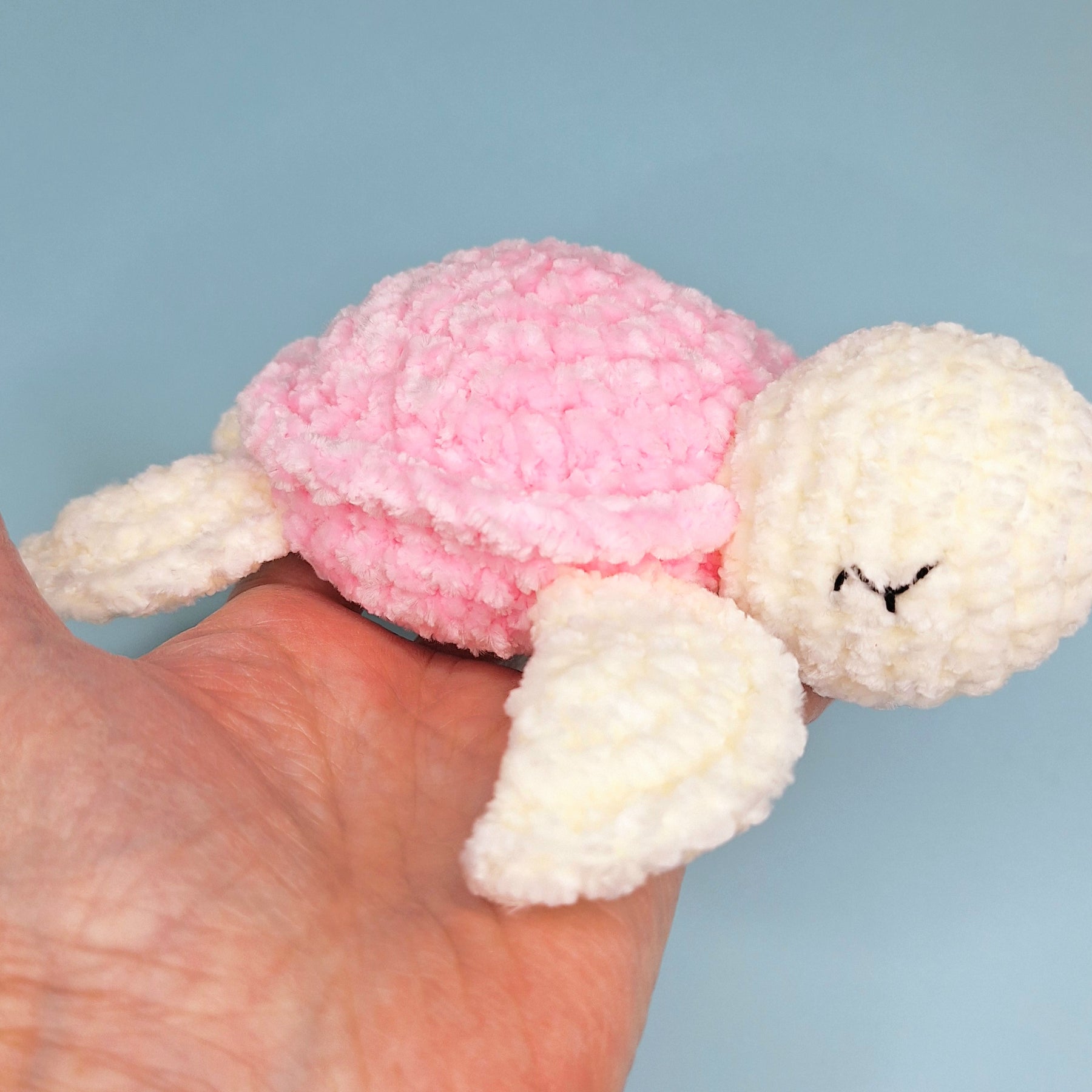 Handmade Velvetine Baby Turtle- Soft, Crochet Plush Toy