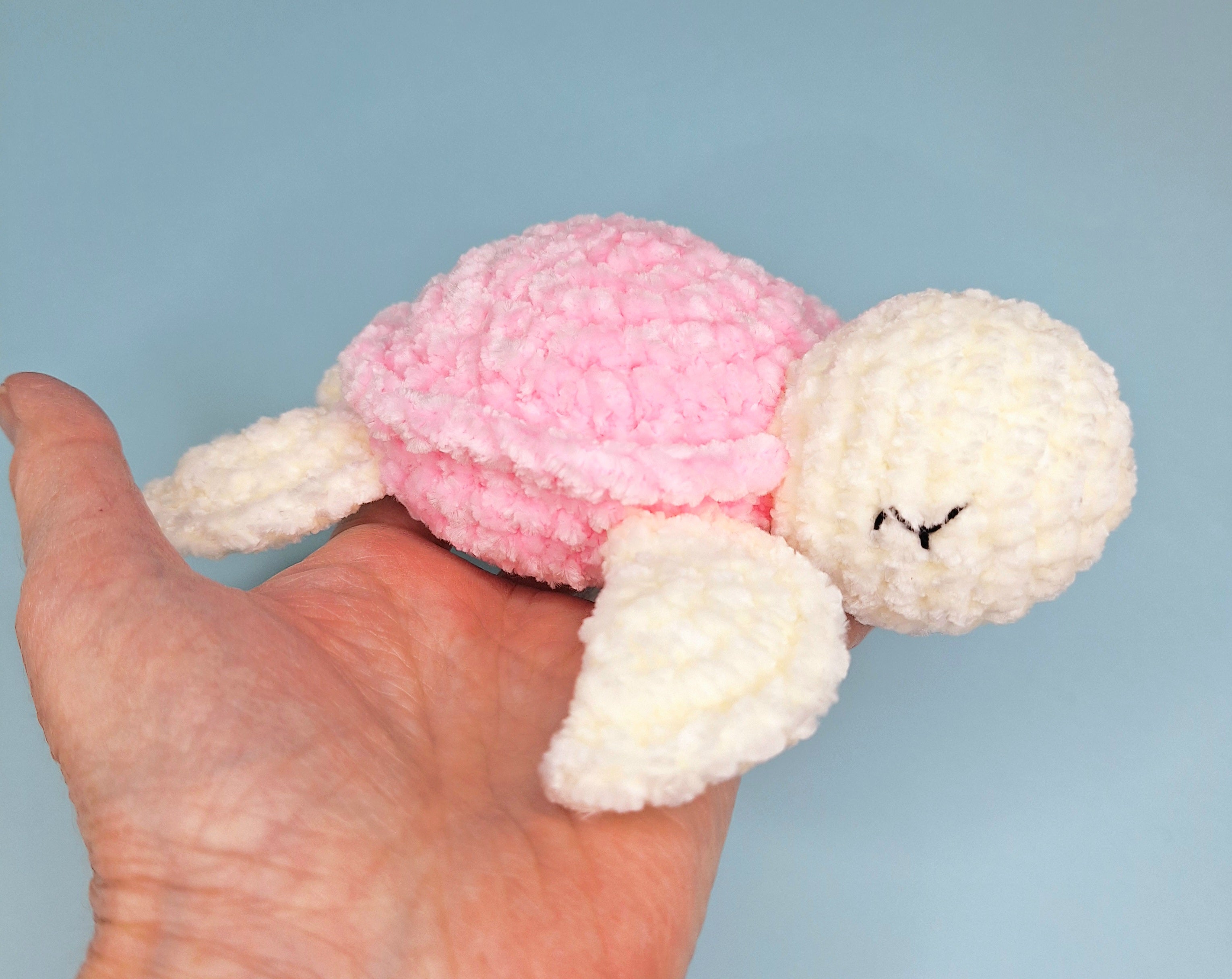Handmade Velvetine Baby Turtle- Soft, Crochet Plush Toy