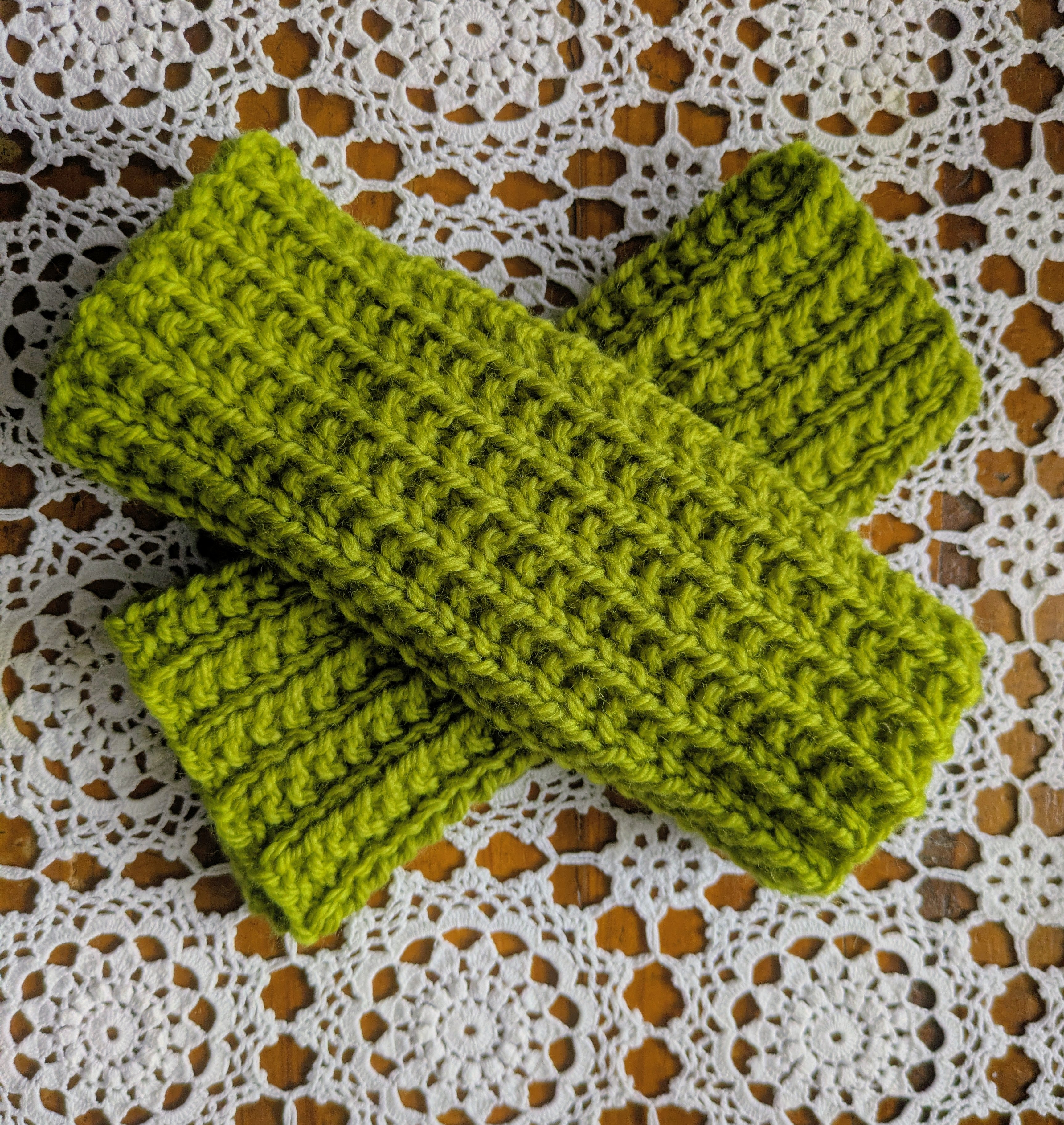 Drover Fingerless Mitts. Handknit Wool Wrist Warmers