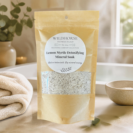 Wildhorse Lemon Myrtle Detoxifying Mineral Soak 180g