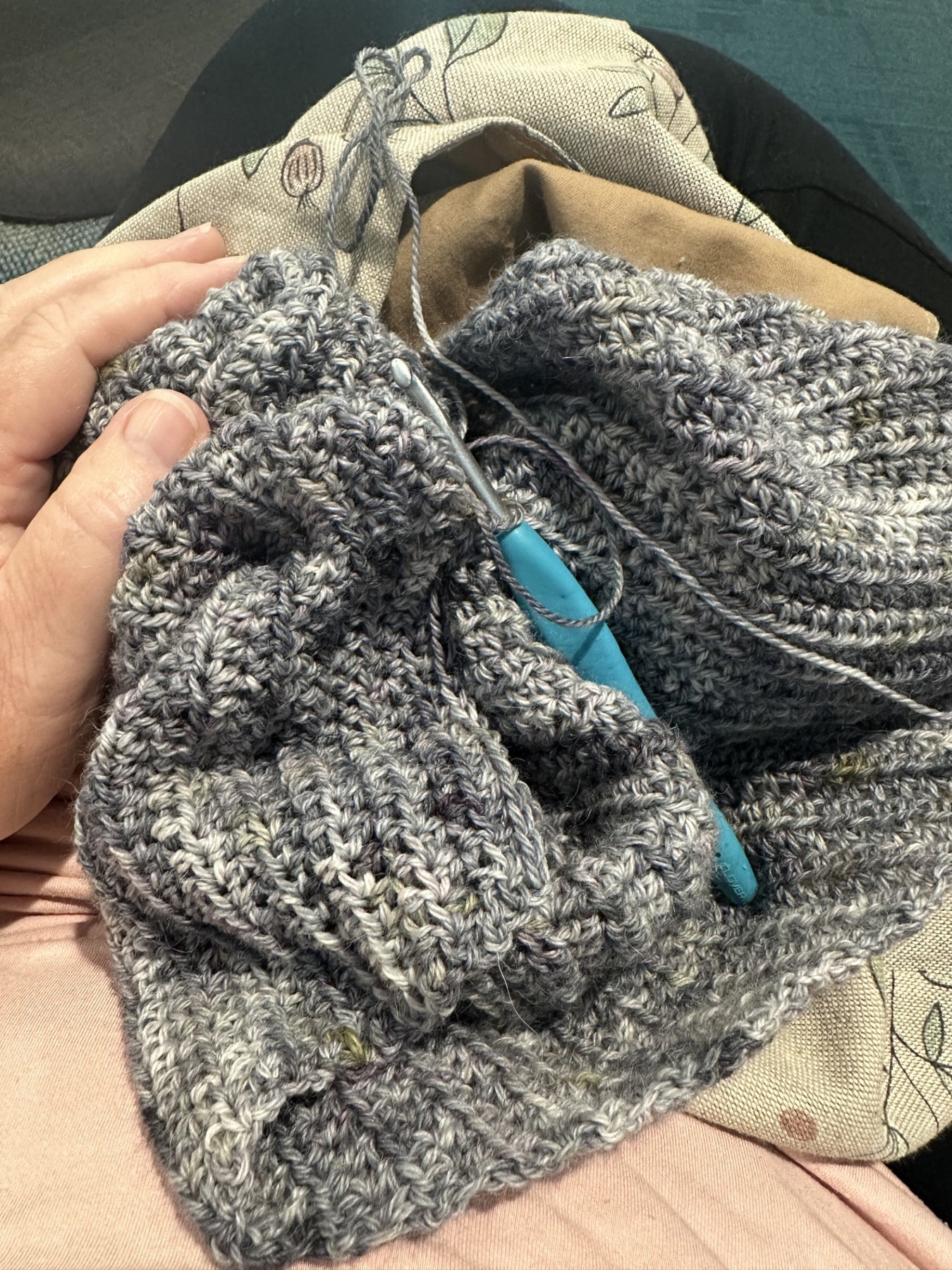 'Stormy Skies' Crocheted Scarf Wrap