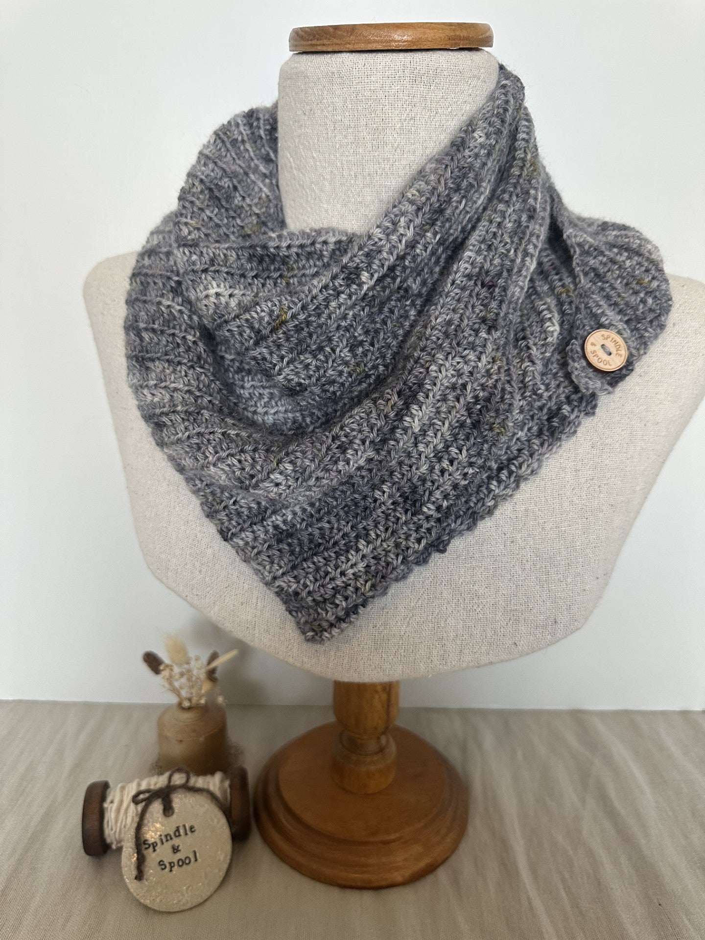 'Stormy Skies' Crocheted Scarf Wrap