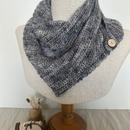 'Stormy Skies' Crocheted Scarf Wrap