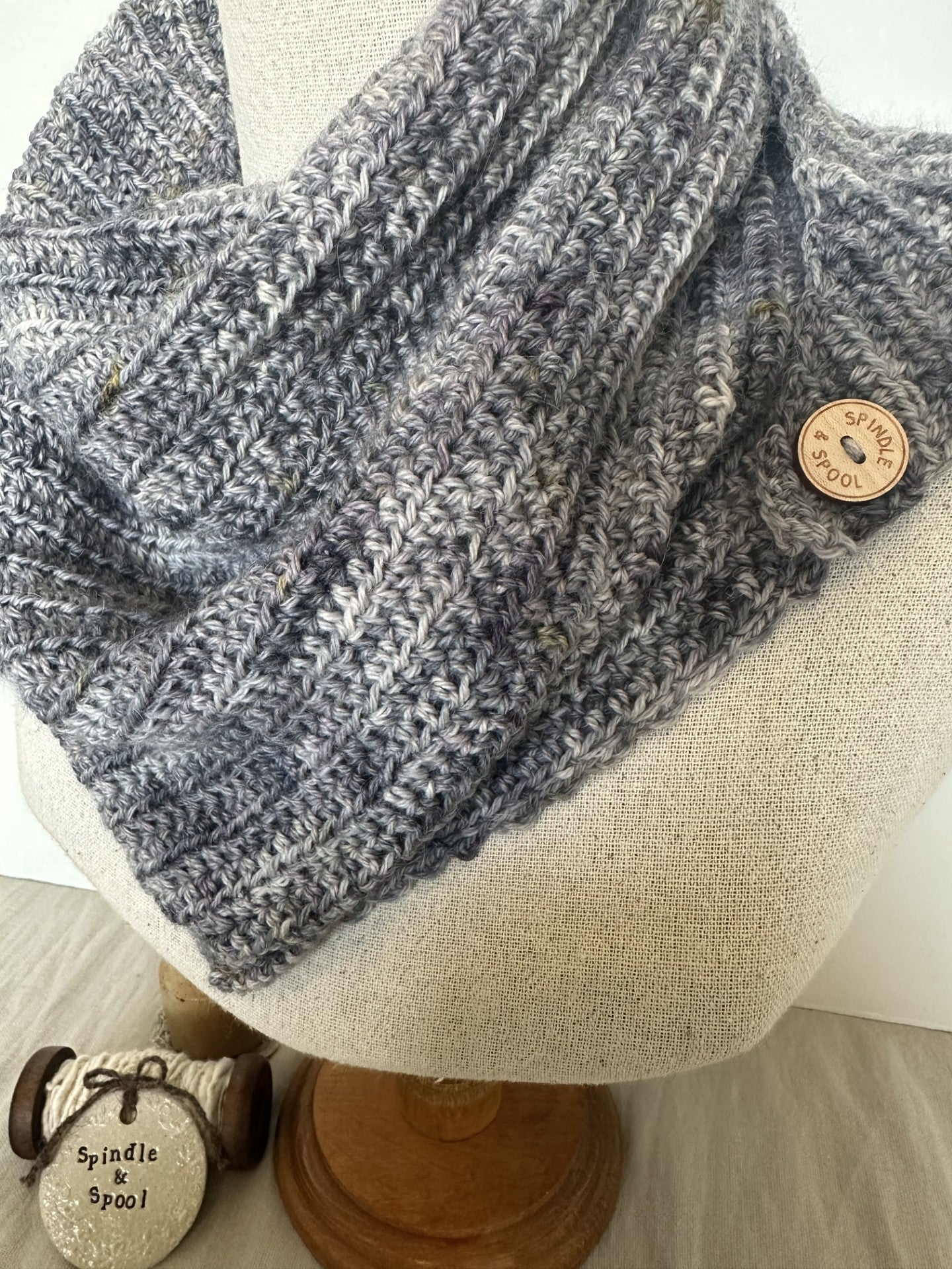 'Stormy Skies' Crocheted Scarf Wrap