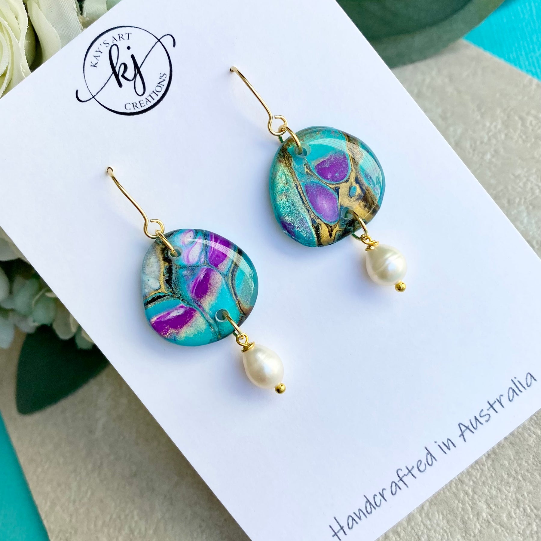 Stunning Freshwater Pearls and Art Earrings