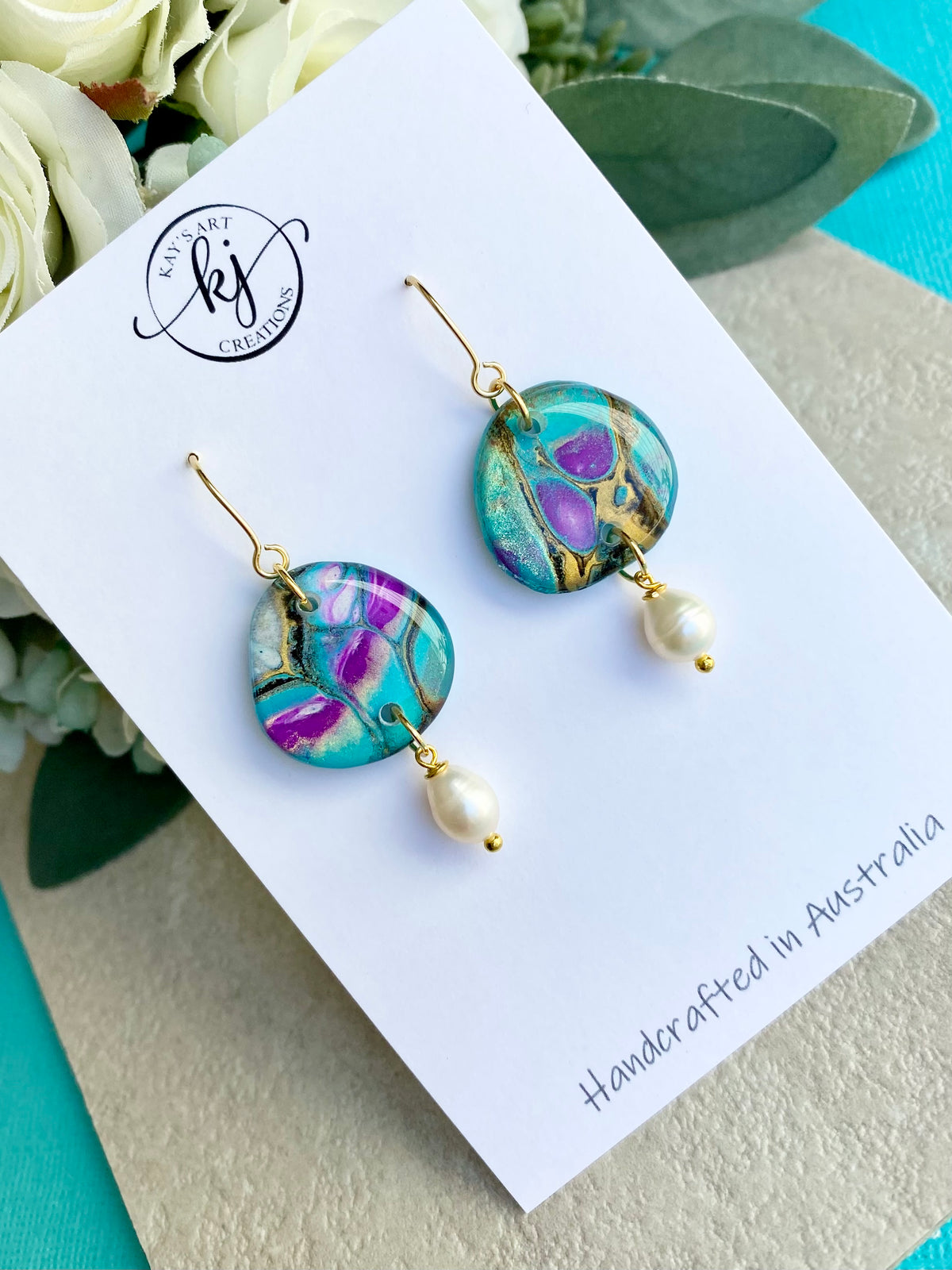 Stunning Freshwater Pearls and Art Earrings