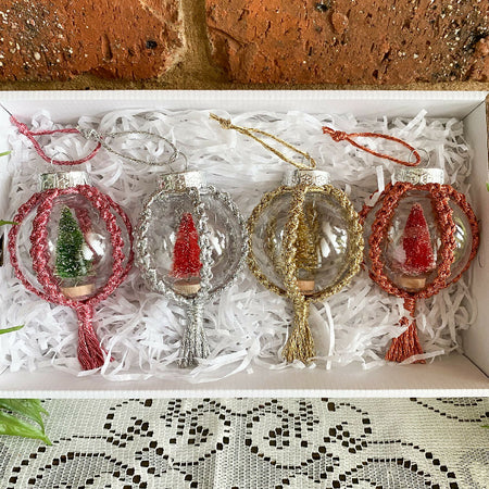 Macrame Christmas Bauble Set