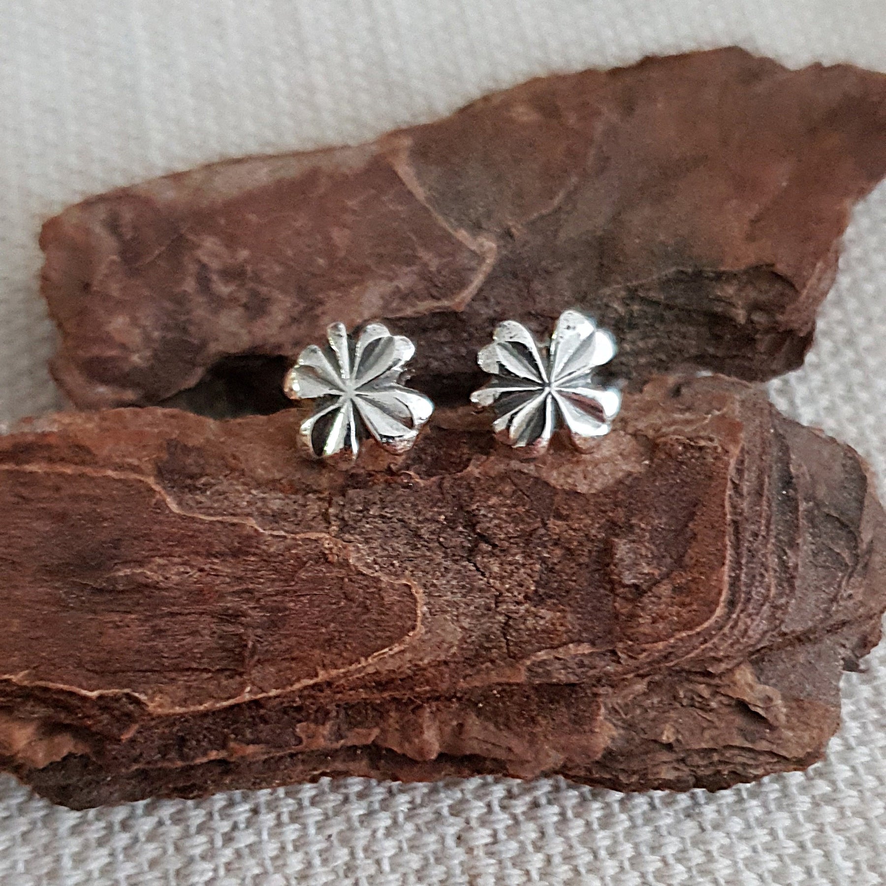 Recycled sterling silver studs - small