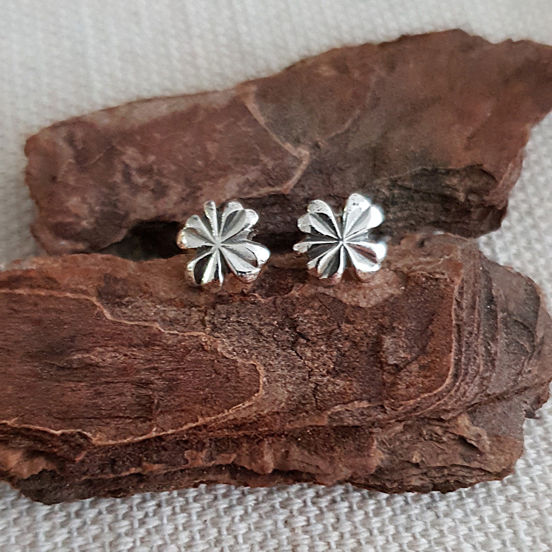 Recycled sterling silver studs - small