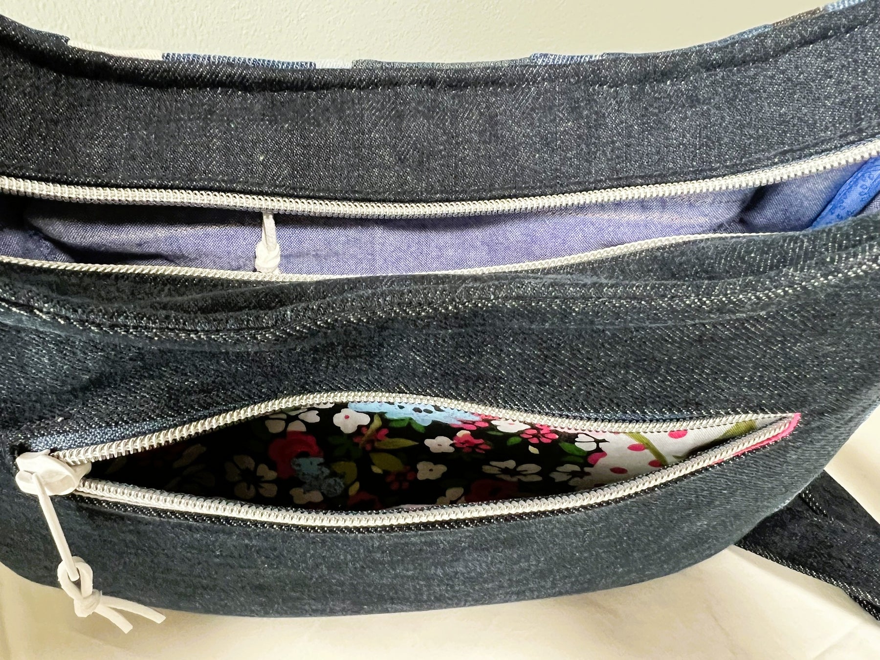 Upcycled Denim Mini Hobo Bag